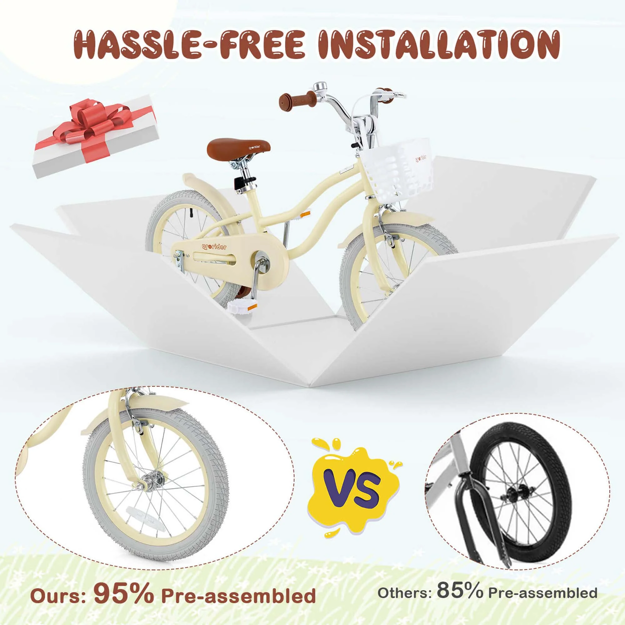 Costway 18'' Kids Bike Toddler Bicycle with Training Wheel Kickstand for 4-8 Years Old Pink