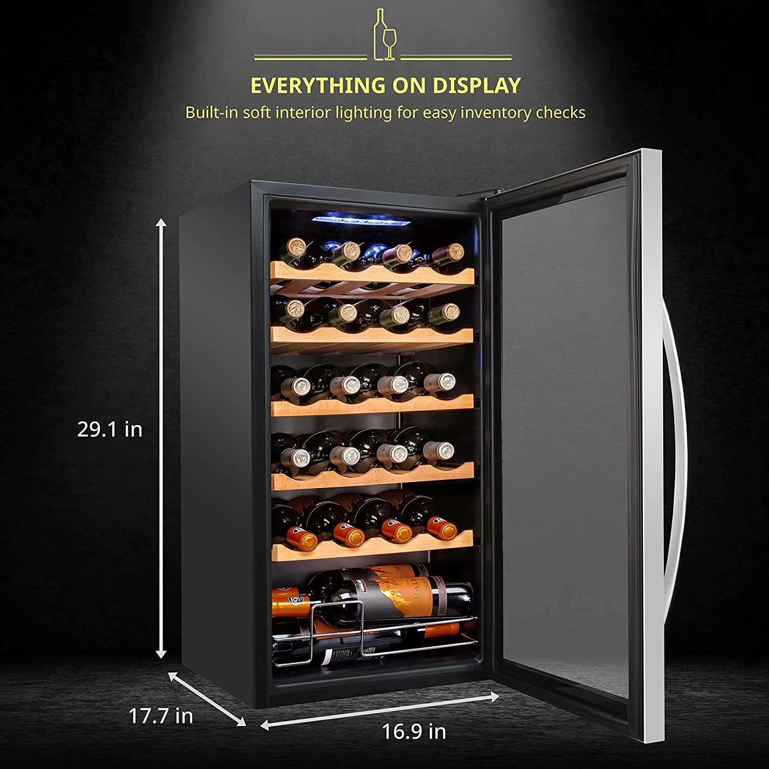 Schmecke 24-Bottle Freestanding Wine Cooler - Black