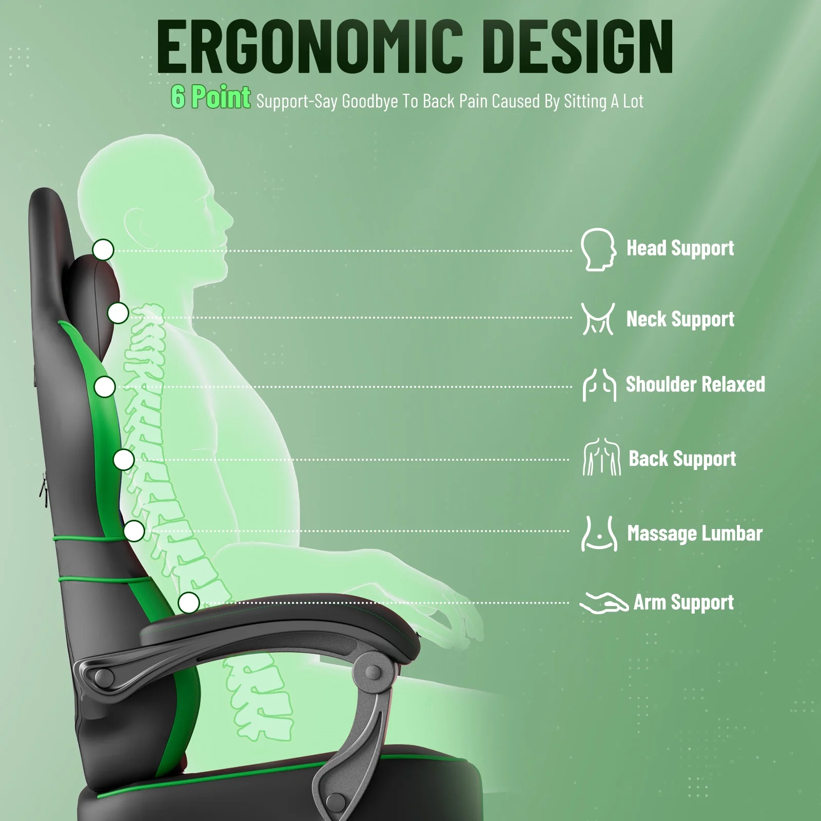 SOONTRANS Gaming Chair for Adults, Velvet Fabric High Back Comfortable Video Game Chair with Footrest and Massage Lumbar Cushion, Racing Computer Desk Chair, Ergonomic Gamer Chair, Black/Grey