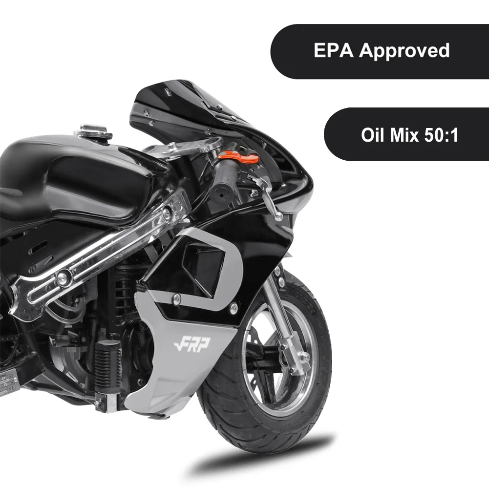 FRP 2 Stroke Pocket Bike 02, Mini Bike for Kids Max Weight 165 LB, Streamline Style Mini Pocket Bike W/ Strong Dual Brakes, Racing Pocket Rocket Max Speed 20 Mph, Blue