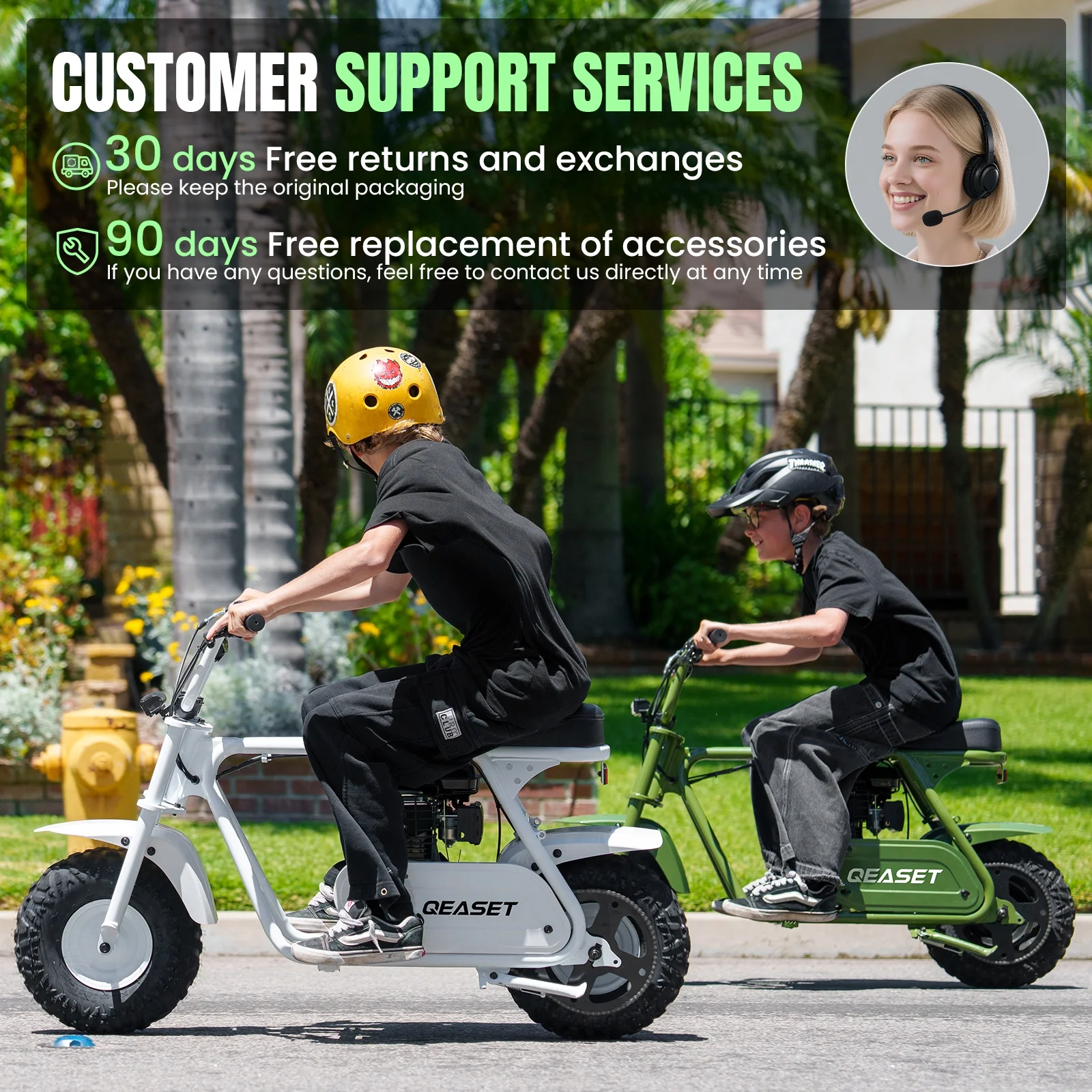 QEASET MB001 Gas Powered Mini Dirt Bike 99CC for Teens and Adults, 25MPH Off Road Motorcycle, Weight Support Up to 200 LBS - Black