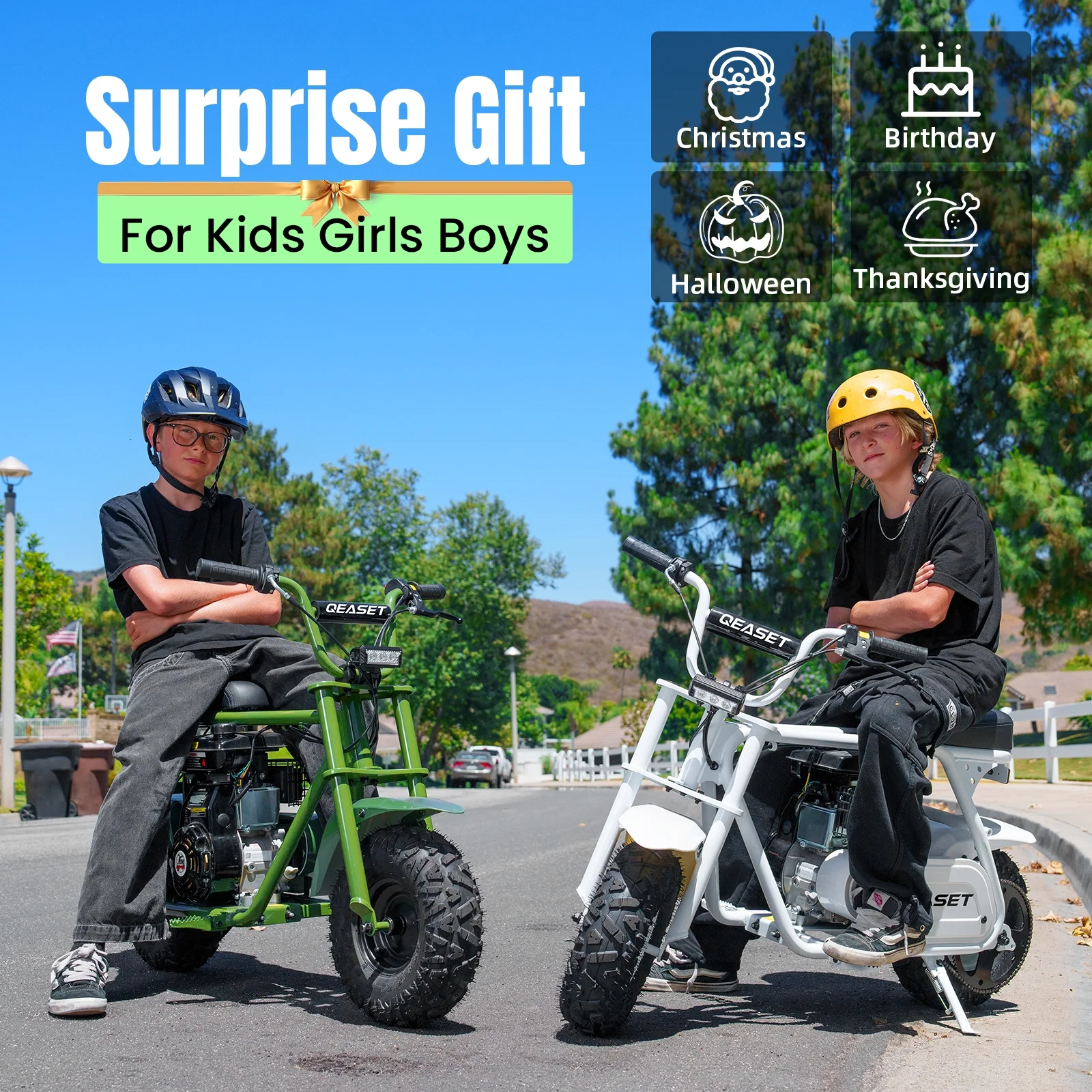 QEASET MB001 Gas Powered Mini Dirt Bike 99CC for Teens and Adults, 25MPH Off Road Motorcycle, Weight Support Up to 200 LBS - Black