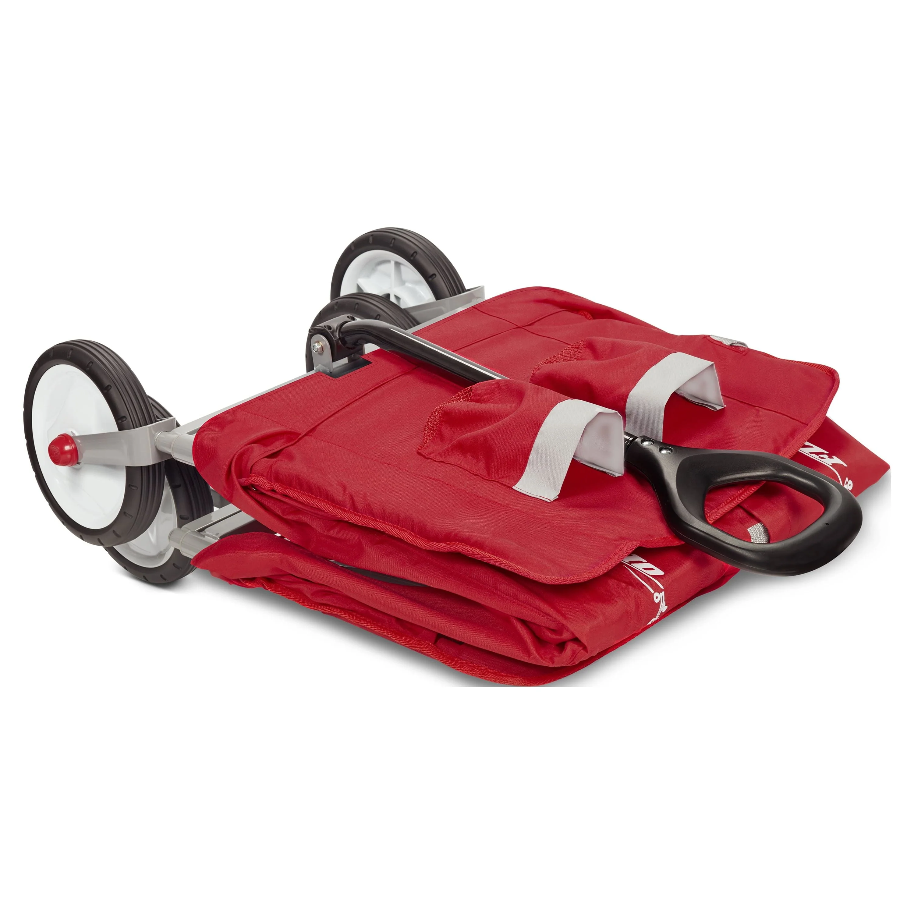 Radio Flyer, 3-in-1 EZ Fold Wagon, Padded Seat with Seat Belts, Red