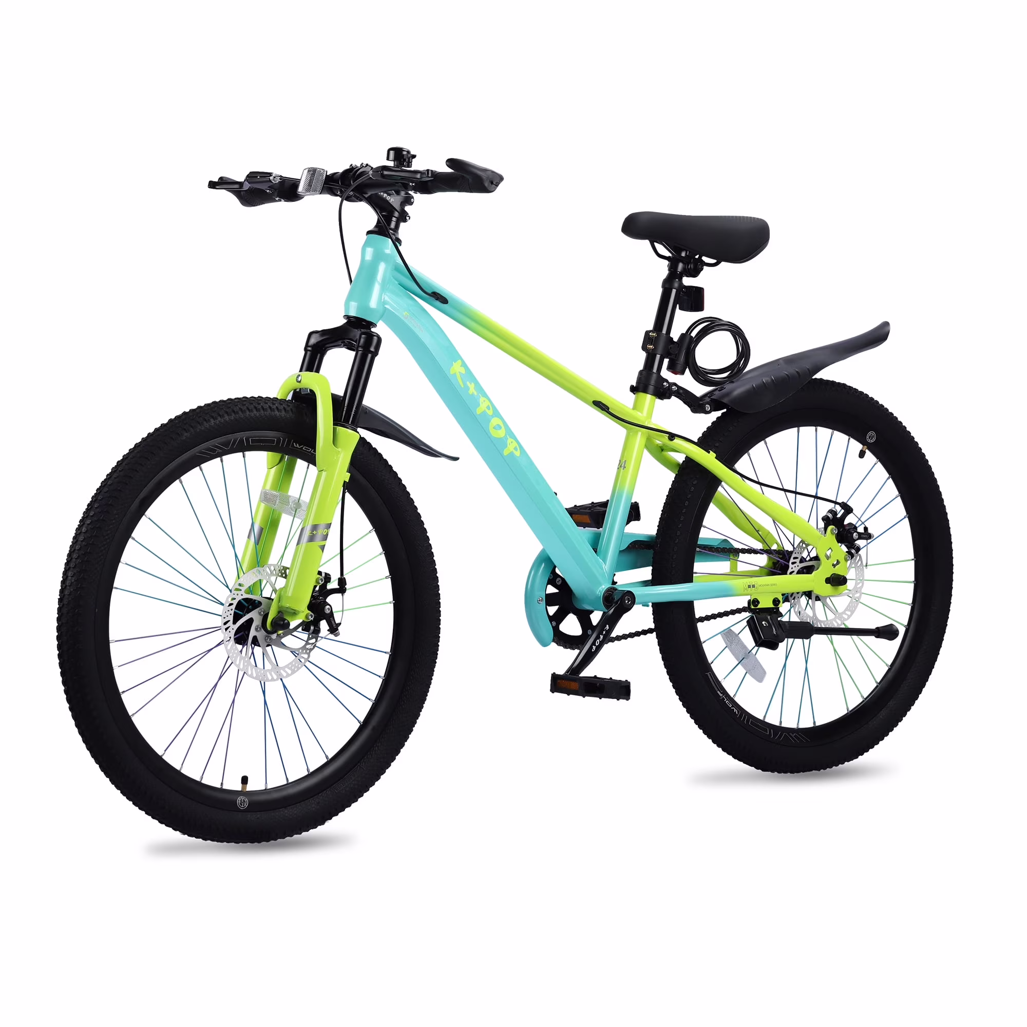 Bstjewey 20/24 Inch Kids Mountain Bike, Dual Disc Brakes, Suspension Fork, Ages 7-12