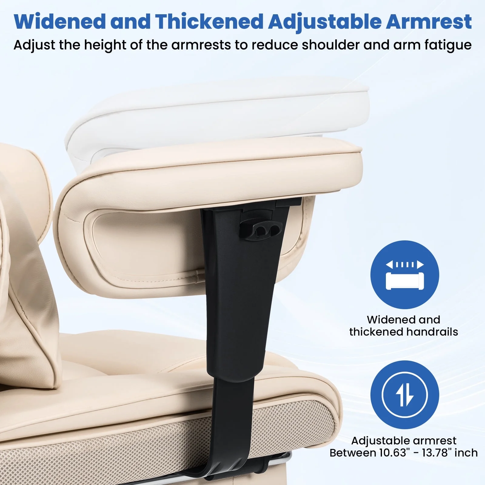 Hoffree Big and Tall Fabric Office Chair 450lbs, Executive Desk Chair with Massage Ergonomic  Computer Chair with Footrest Reclining Desk Office Chair with Lumbar Support for Home Office