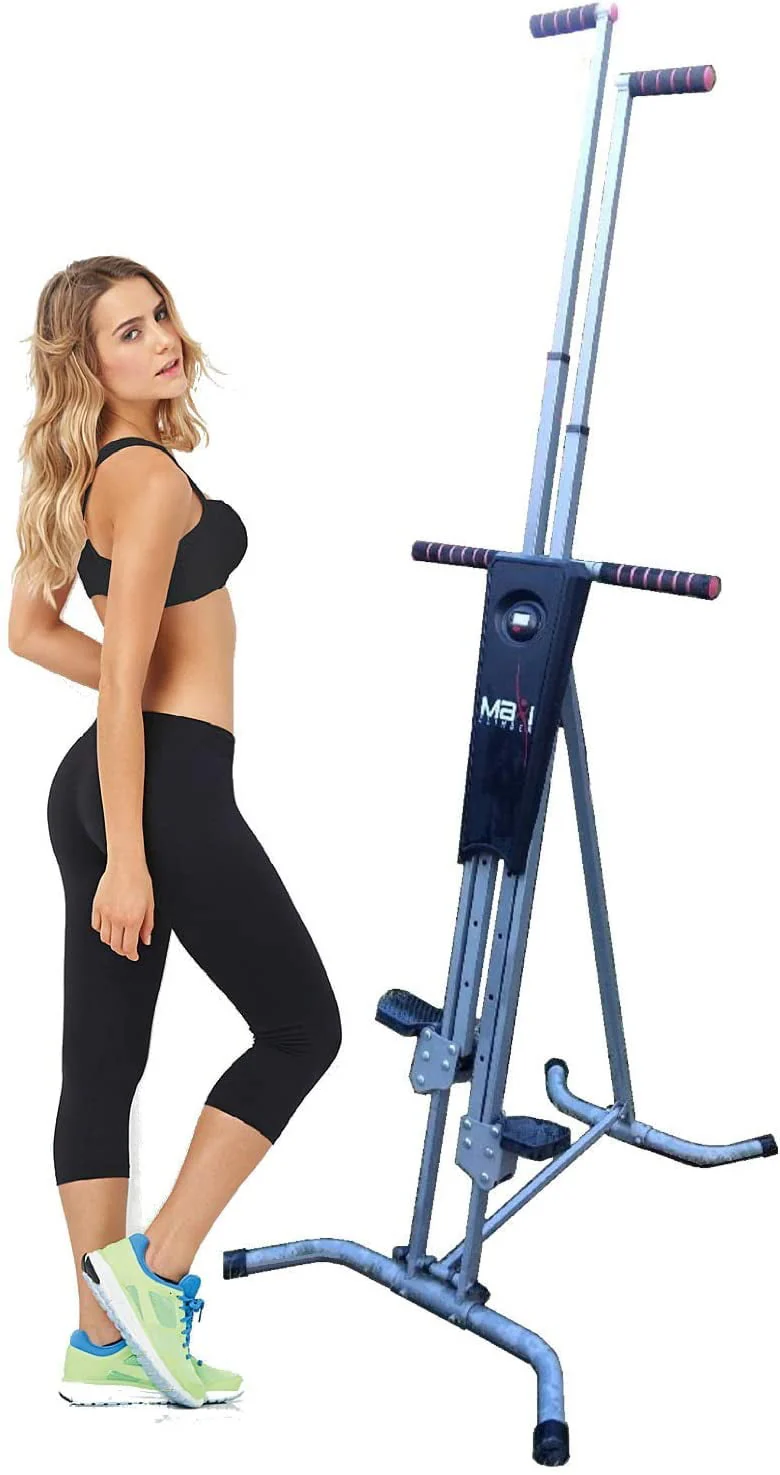 Maxi Climber Vertical Climber Stair Climbing Step Fitness Full Body Workout Machine, Adjustable Stair Climbing Fitness Machine, Home Gym Exercise Stair Stepper Cardio Strength Training + Monitor