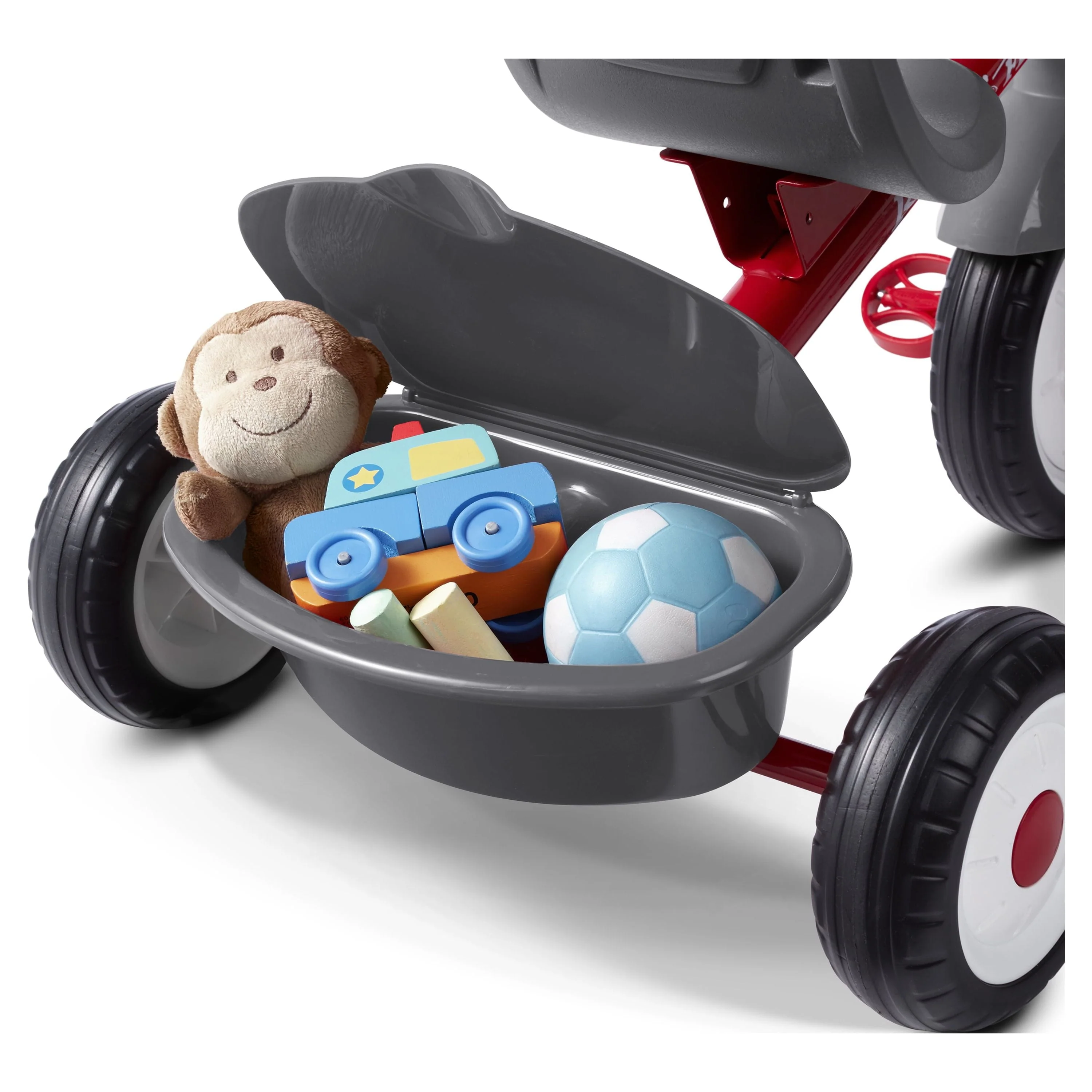 Radio Flyer, 4-in-1 Stroll 'N Trike with Activity Tray, Red & Gray, Convertible Tricycle