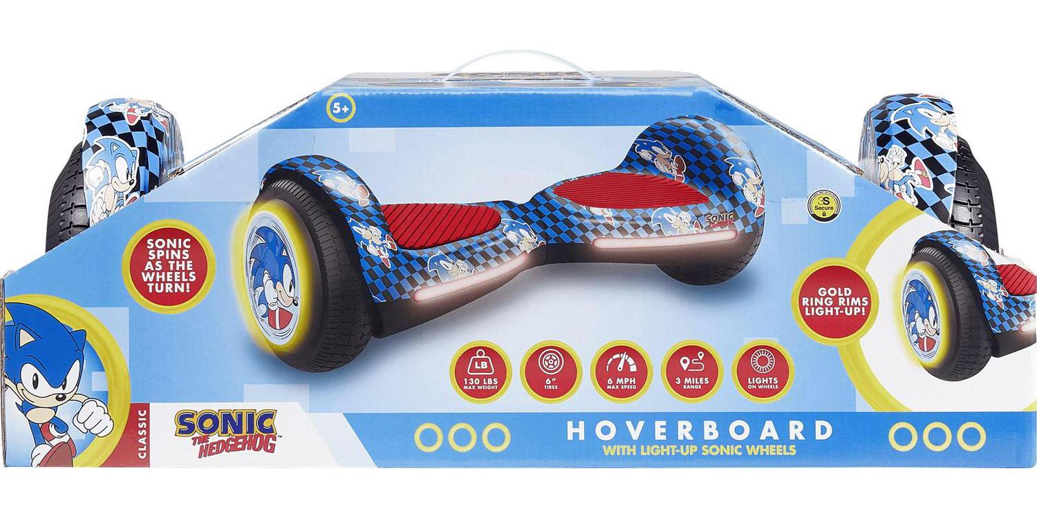 Sonic the Hedgehog Hoverboard with 3D LED Light up Wheels. Hoverboard for Kids. Ages 6 - 12. Blue