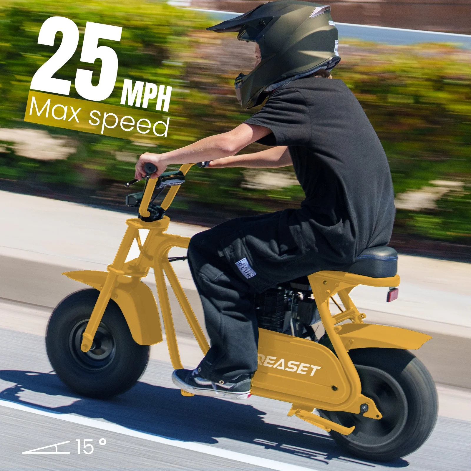 QEASET MB001 Gas Powered Mini Dirt Bike 99CC for Teens and Adults, 25MPH Off Road Motorcycle, Weight Support Up to 200 LBS - Black