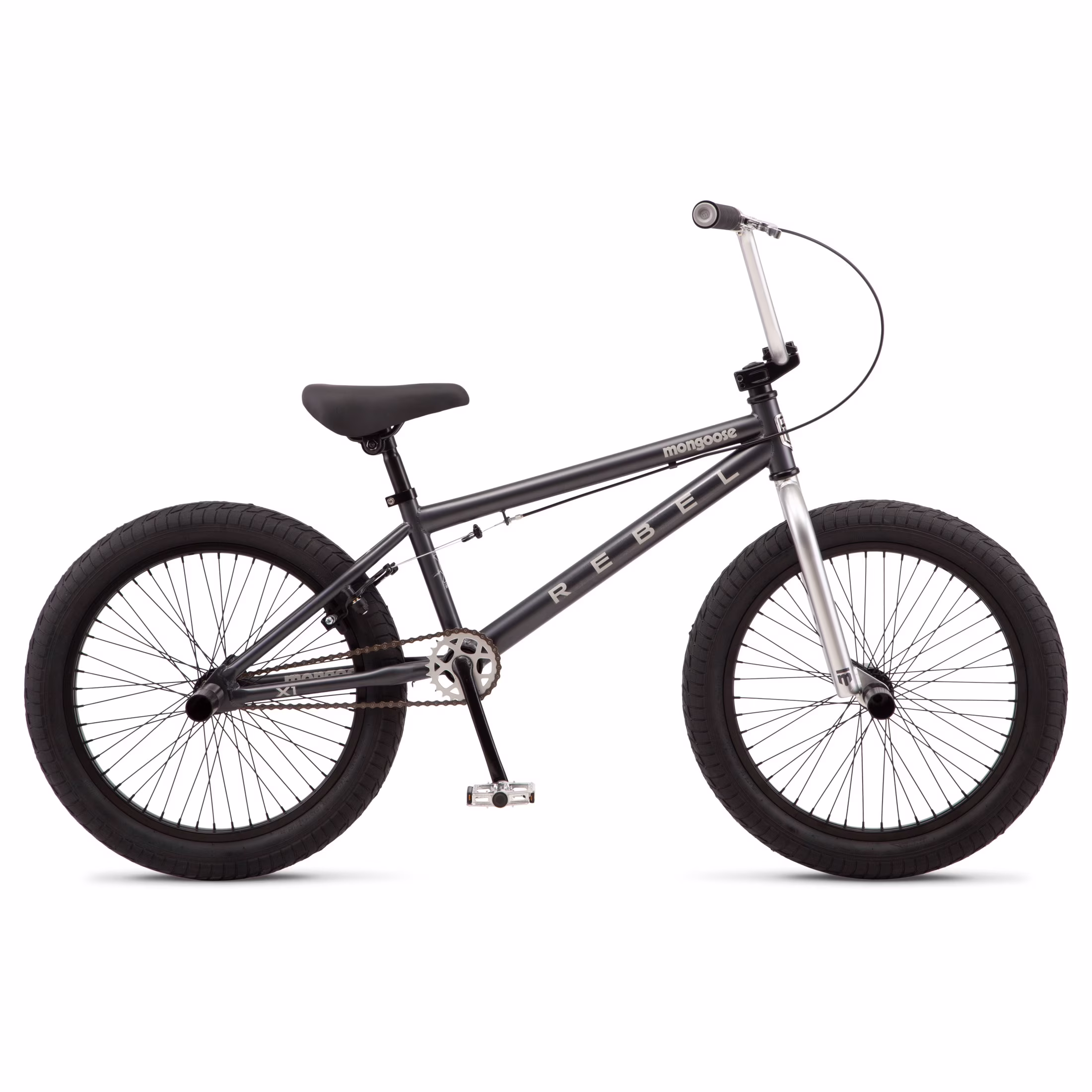 Mongoose Rebel X1 BMX Bike, 20-in. Wheels, Kids Ages 7-14 Years, Gray Child Bicycle