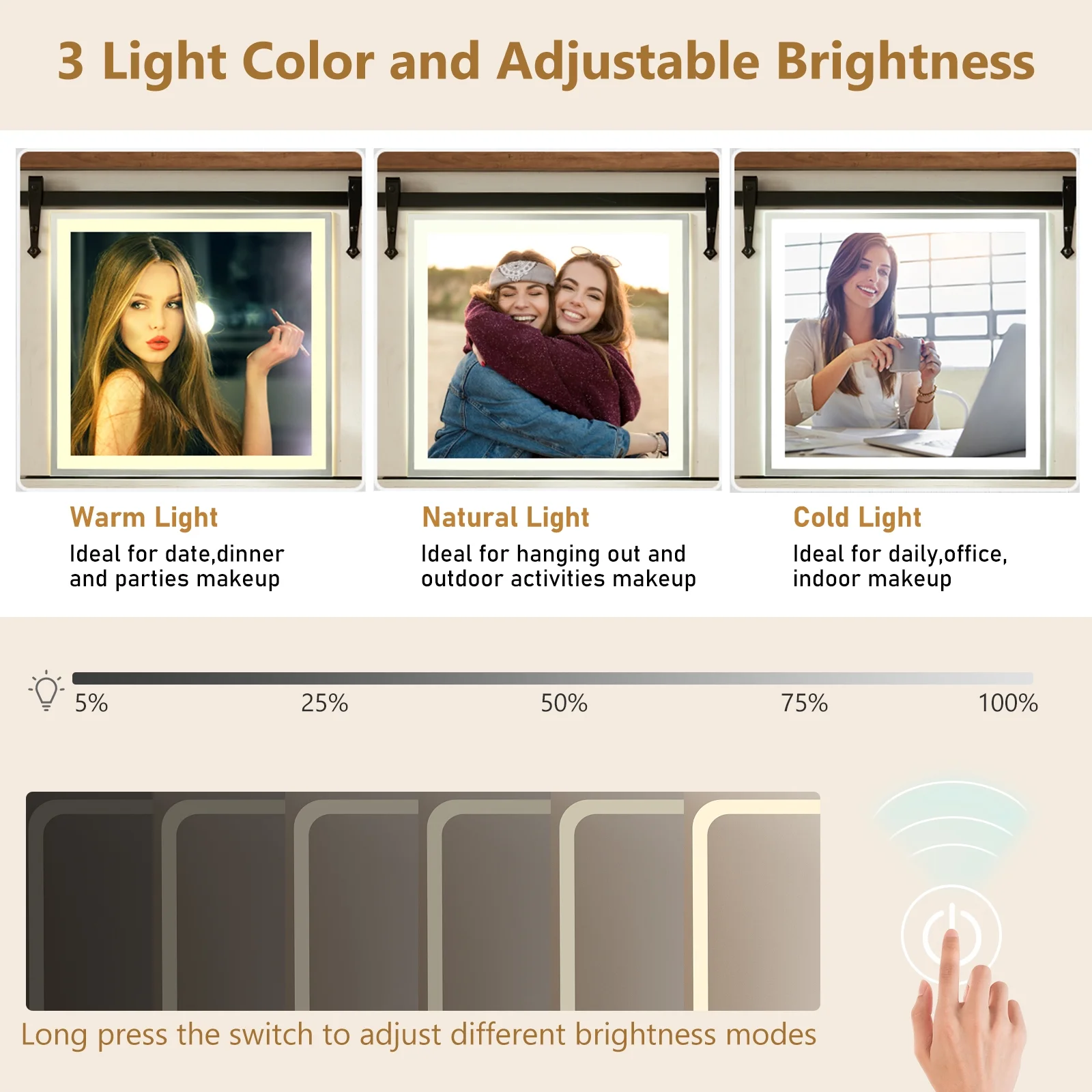 ChVans 62'' Large Vanity Desk with Tempered Glass Top, 60000-color LED Lights, Charging Station, White Makeup Vanity with 3 Lights Mode LED Mirror, 9 Drawers, 2 RGB cabinets for Women, Girls Gift