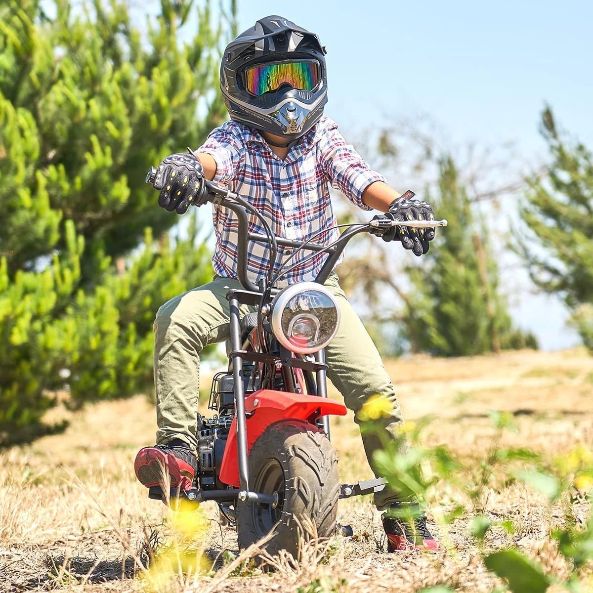 XtremepowerUS Pro Series 99cc Mini Bike Gas Powered Pocket Rocket for Adults Red/Black