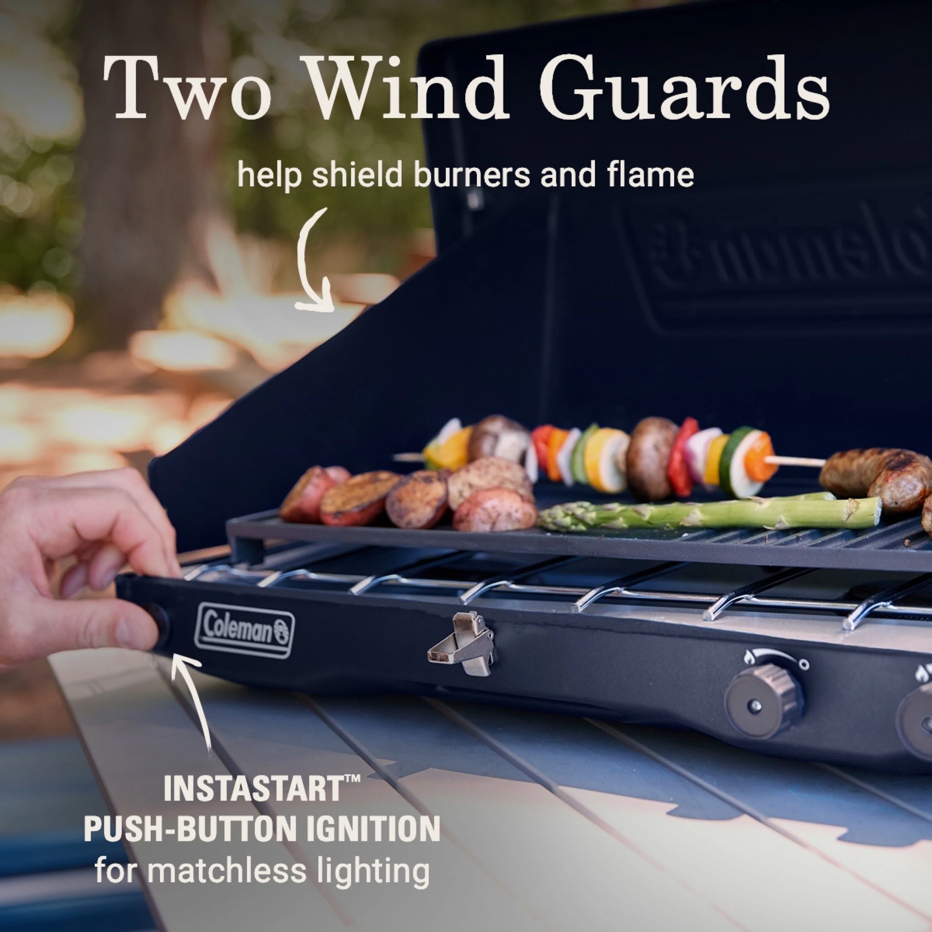 Coleman Classic 3-in-1 Camping Stove, 2 Burners, Blue Nights