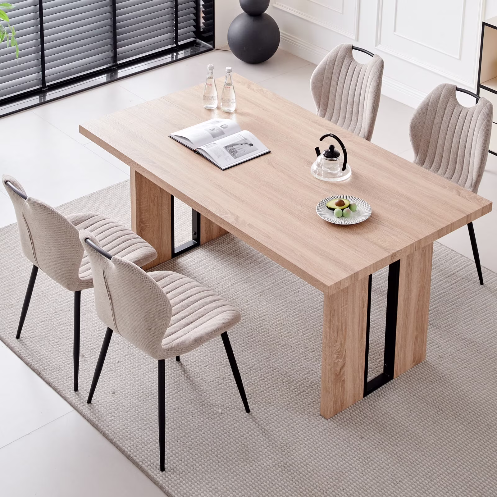 5pcs Rectangle Dining Table Chairs Set for 4, 63