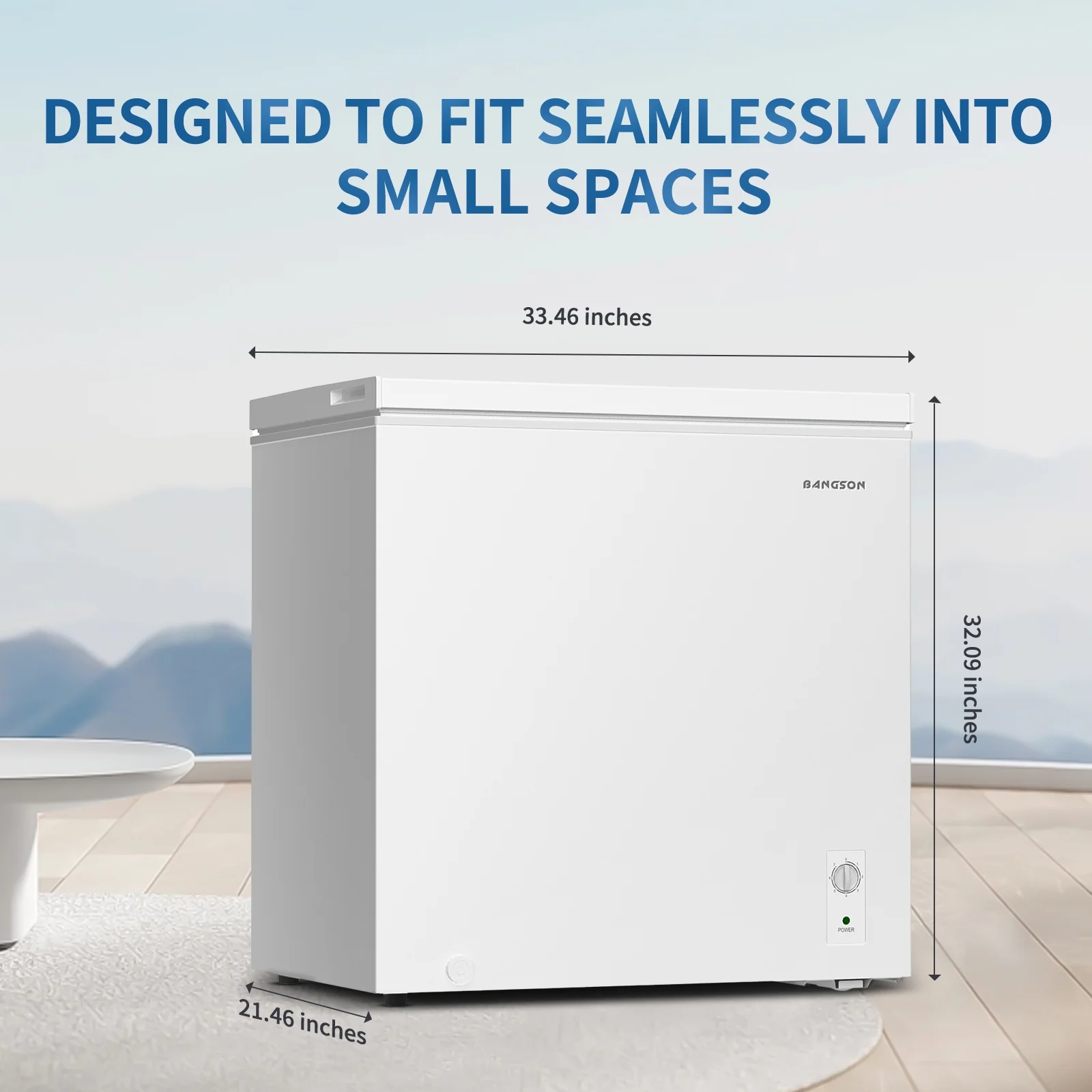 BANGSON 7.0 Cu.Ft Chest Freezer, Deep Freezer with Adjustable Thermostat, Top Open Door Freezer with Removable Basket, Quiet Operation, Ideal for Kitchen/Apartment/Office