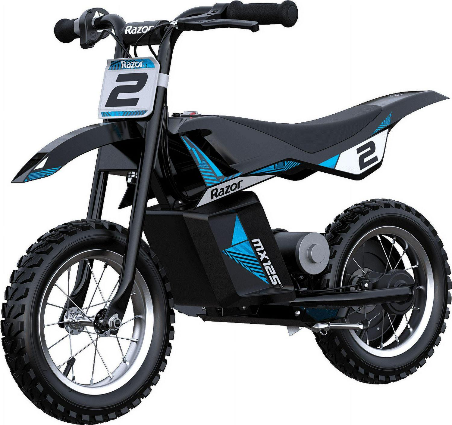 Razor Dirt Rocket MX125 Electric-Powered Dirt Bike - Black with Decal Included. for Child 5+
