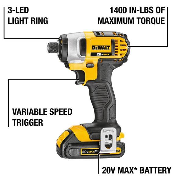 20V MAX Cordless 10 Tool Combo Kit, MAXFIT Screwdriving Set (35 Piece), (2) 20V 2.0Ah Batteries, Charger, and Bag