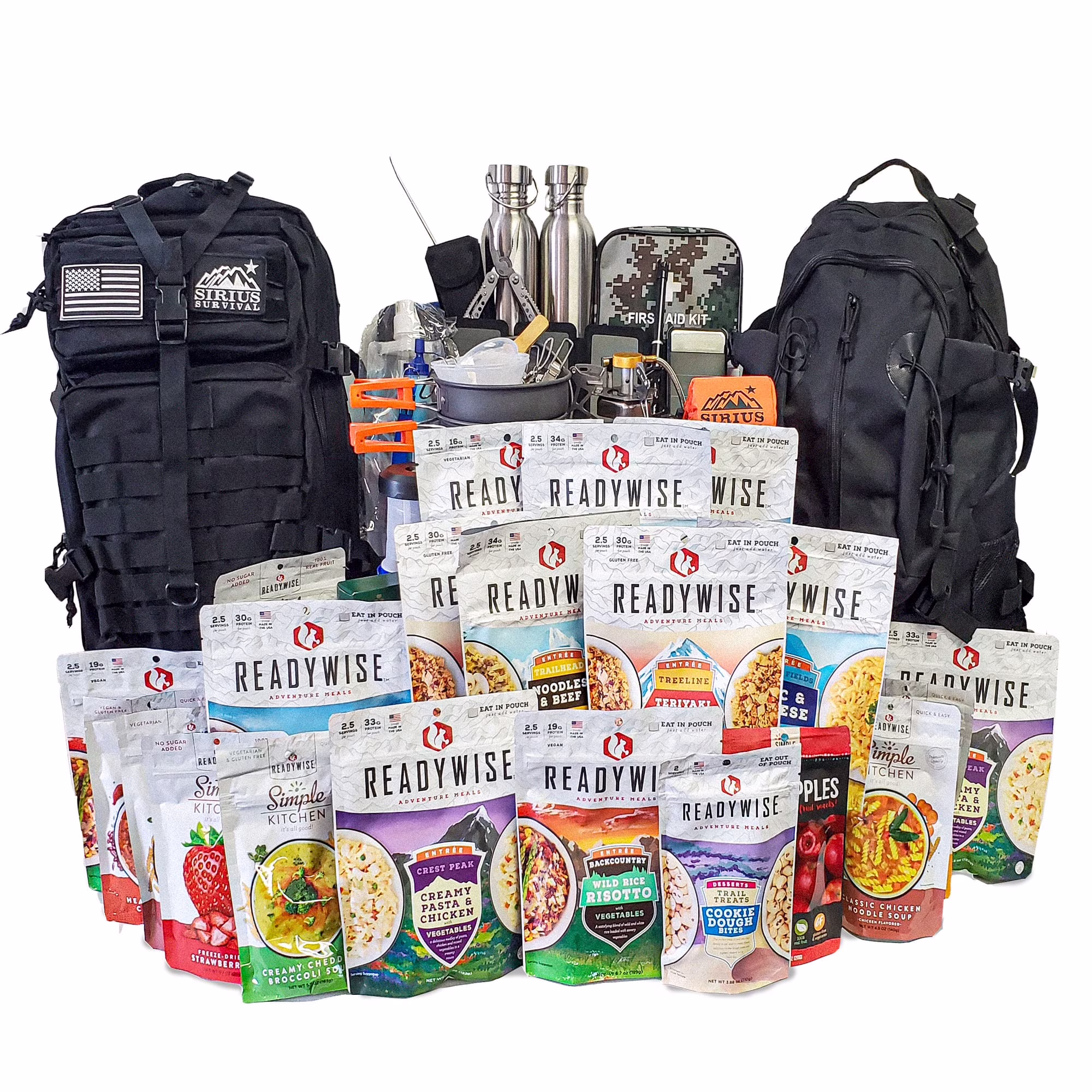 Family Comfort 72 Emergency Survival Kit/Backpack �C 72 Hour for 2 People �C Disaster Preparedness �C Delicious ReadyWise Food, Gear, Lighting, First Aid, Tools & More - Camo