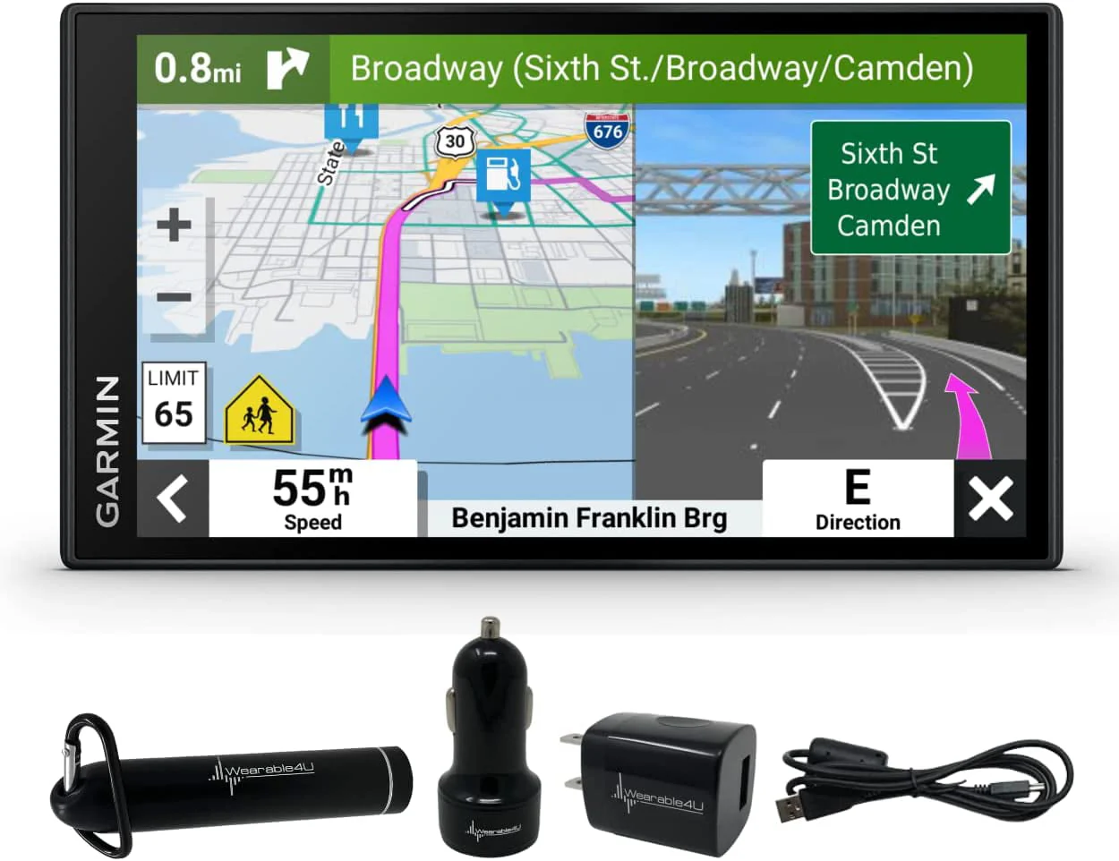 Garmin DriveSmart 66, 6-inch Car GPS Navigator with Power Pack