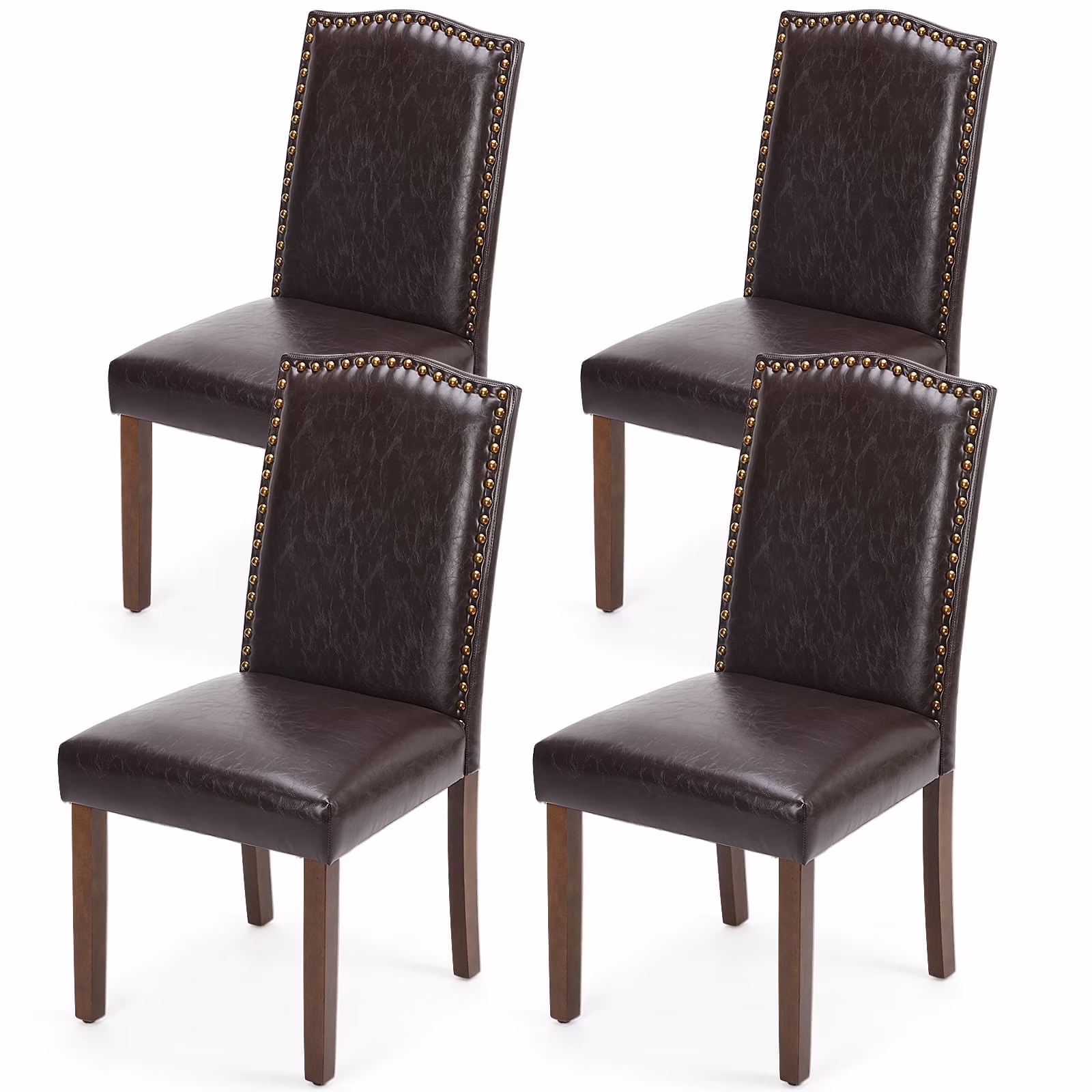 EDX Dining Chairs Set of 2, Parsons Chairs with Nailhead Trim and Wood Legs