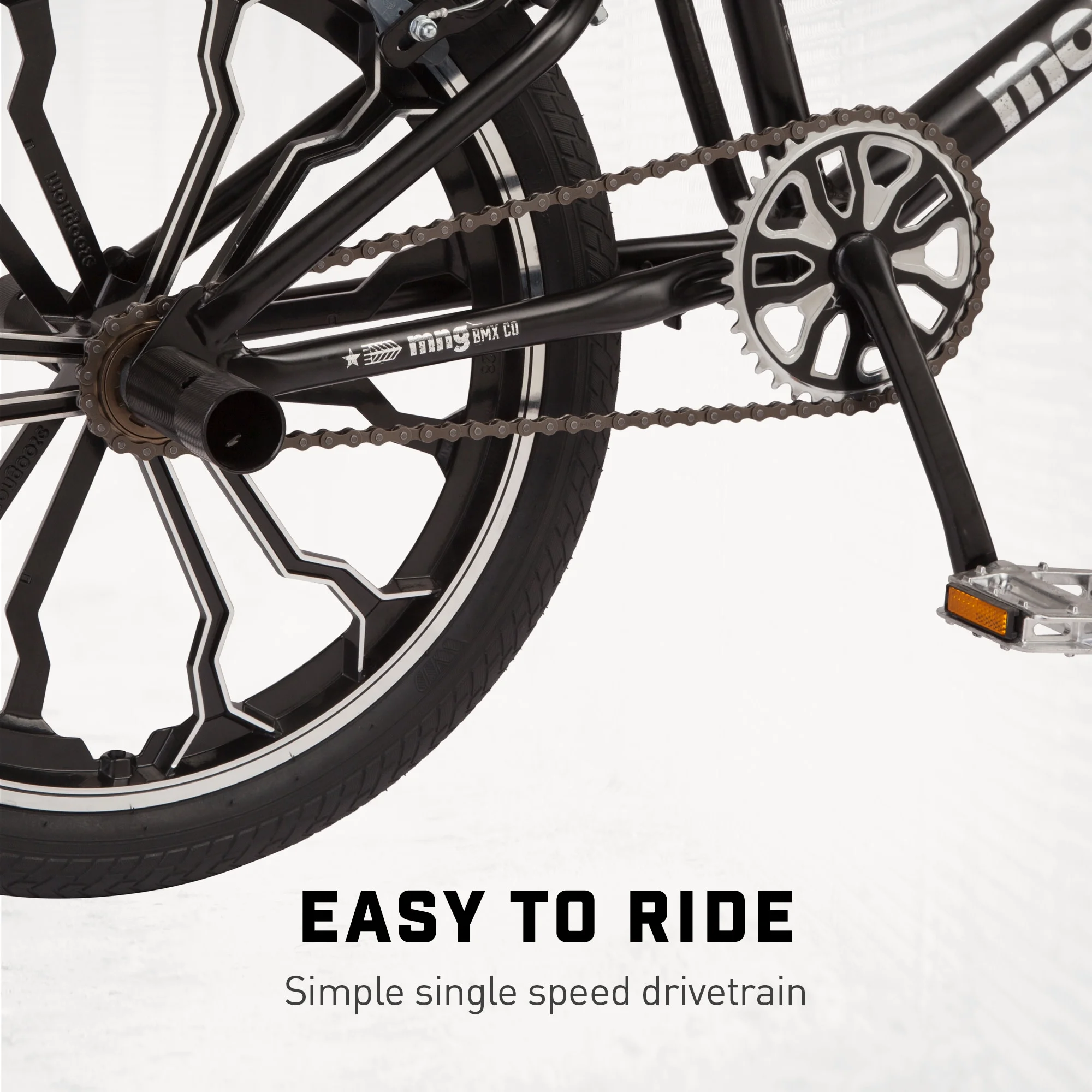 Mongoose Rebel Kids BMX Bike, 20-in. Wheels, Children & Tweens Ages 7-13, Black Bicycle