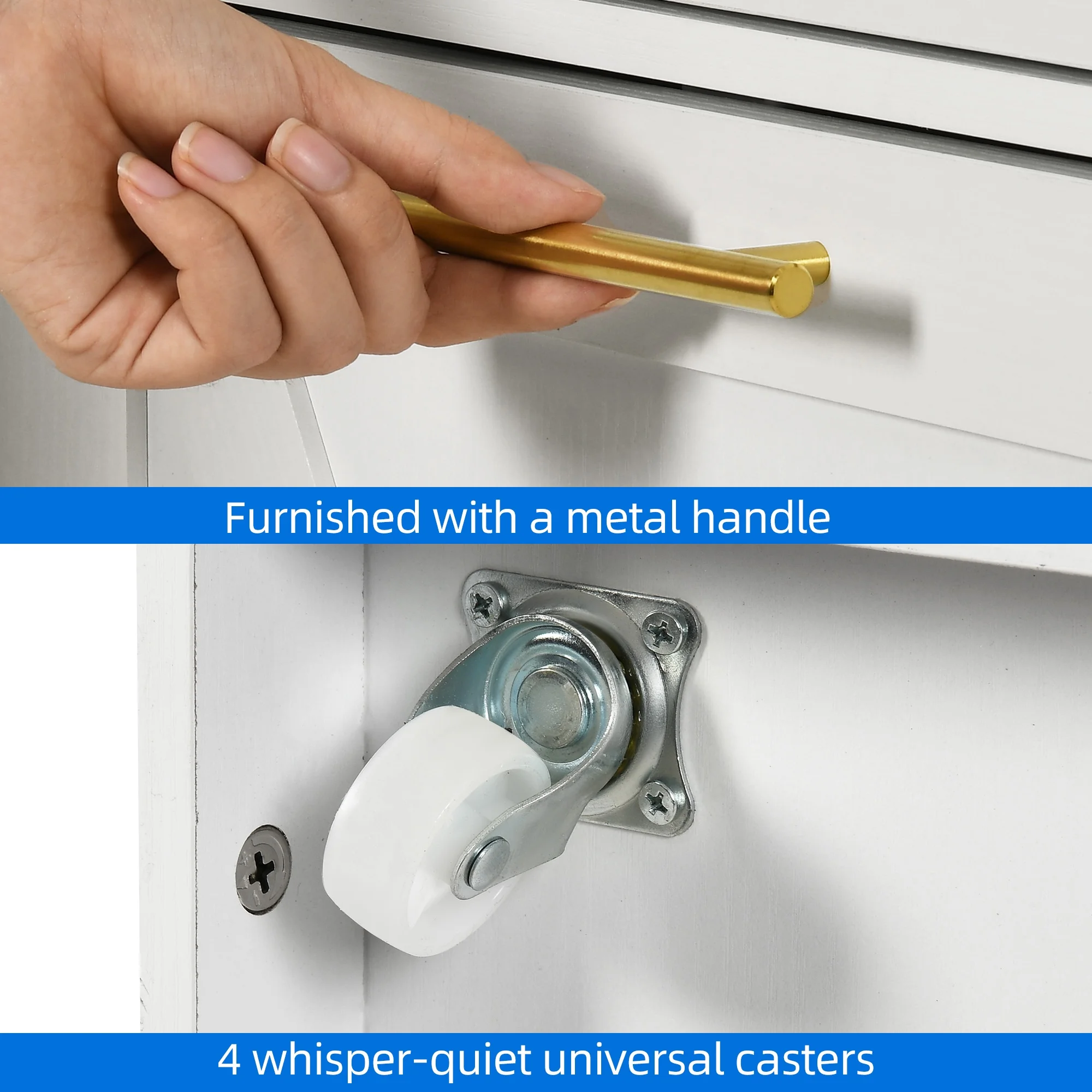 DEXTRUS Kitchen Island Cart with Drop Leaf & Power Outlets, Kitchen Island with 2 Trash Can Cabinets & Storage Shelves, Black