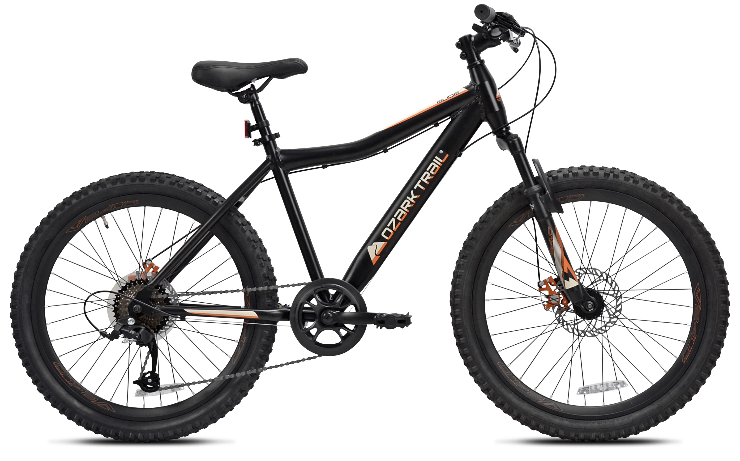 Trail 24 in. Youth Glide Aluminum Mountain Bicycle, 8 Speeds, Front Suspension, Black