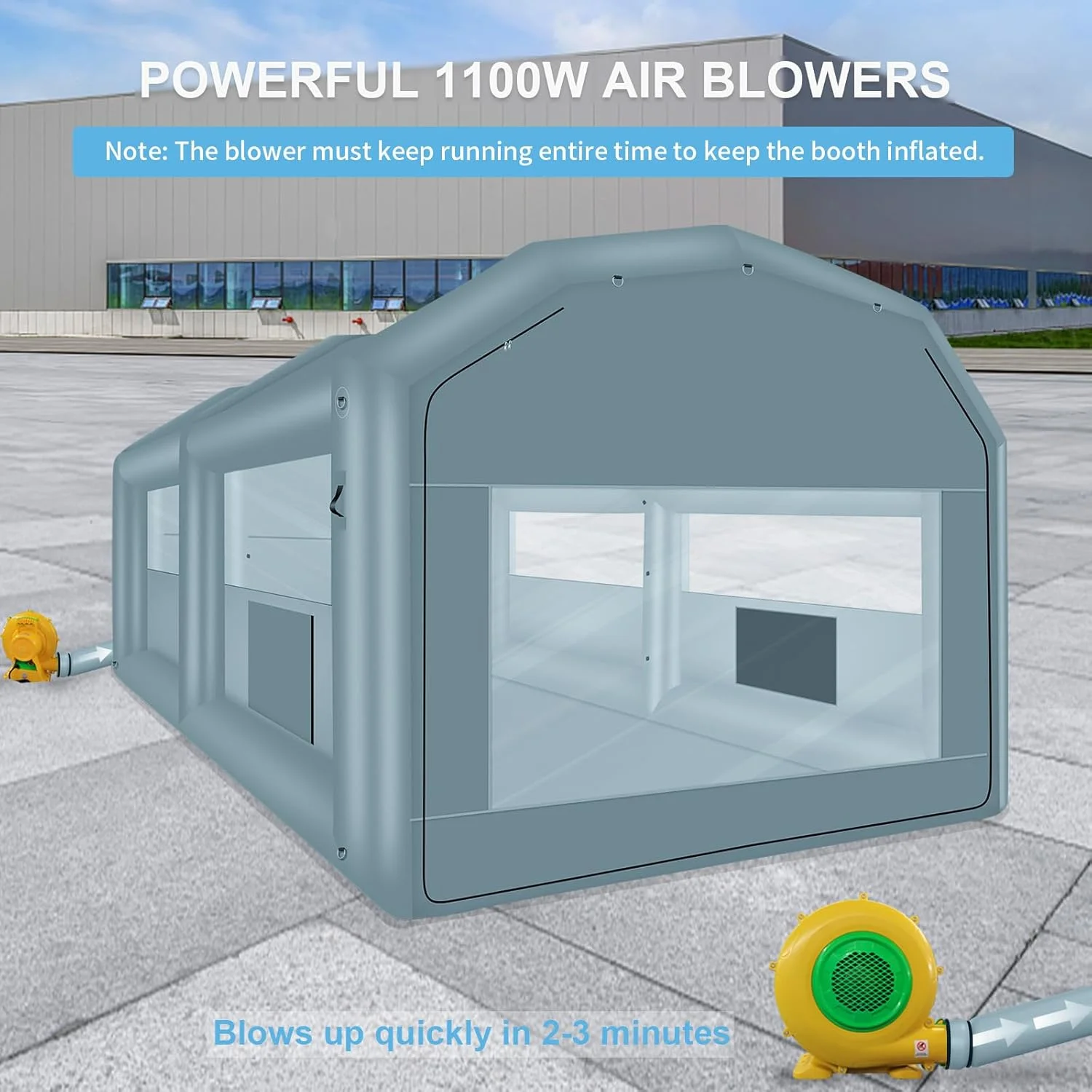 xhyhwyd Inflatable Paint Booth 20 x 13.5 x 9.7ft Portable Inflatable Spray Booth Tent with 1100W Blower for DIY Spray Car Parts Painting