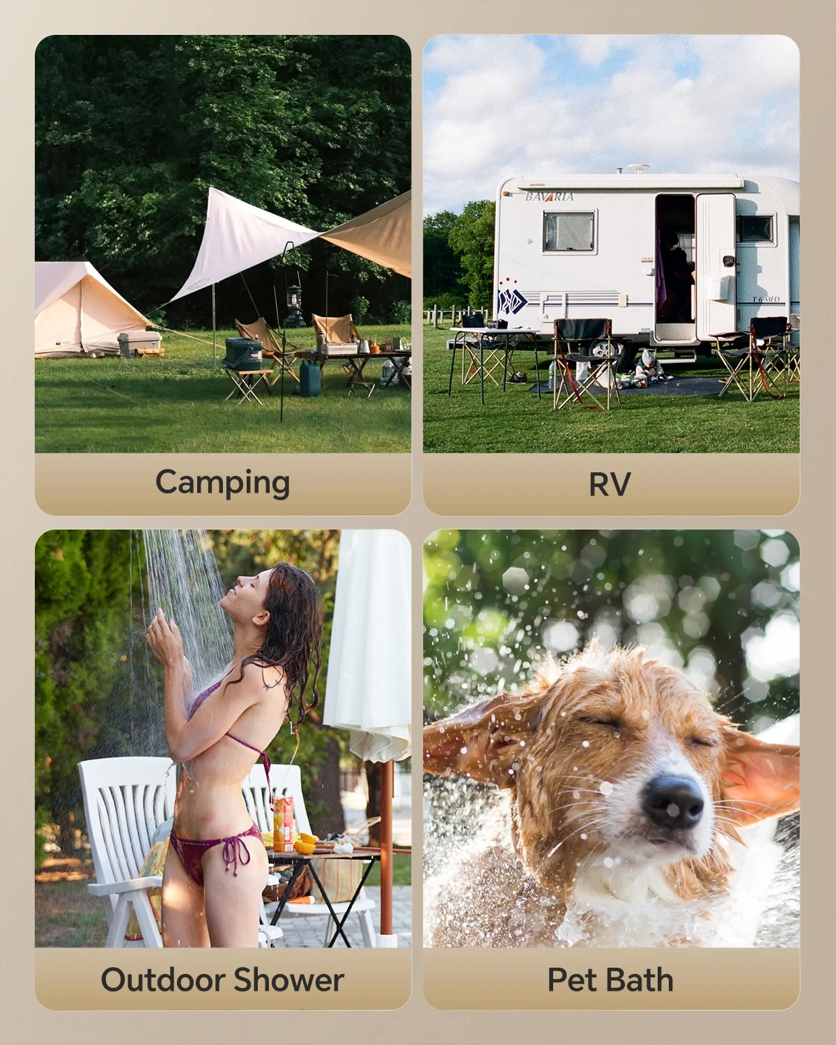 Ranein Tankless Water Heater Outdoor, 1.58 GPM Portable Propane Camping Water Heater, 6L, RO4KY, Grey