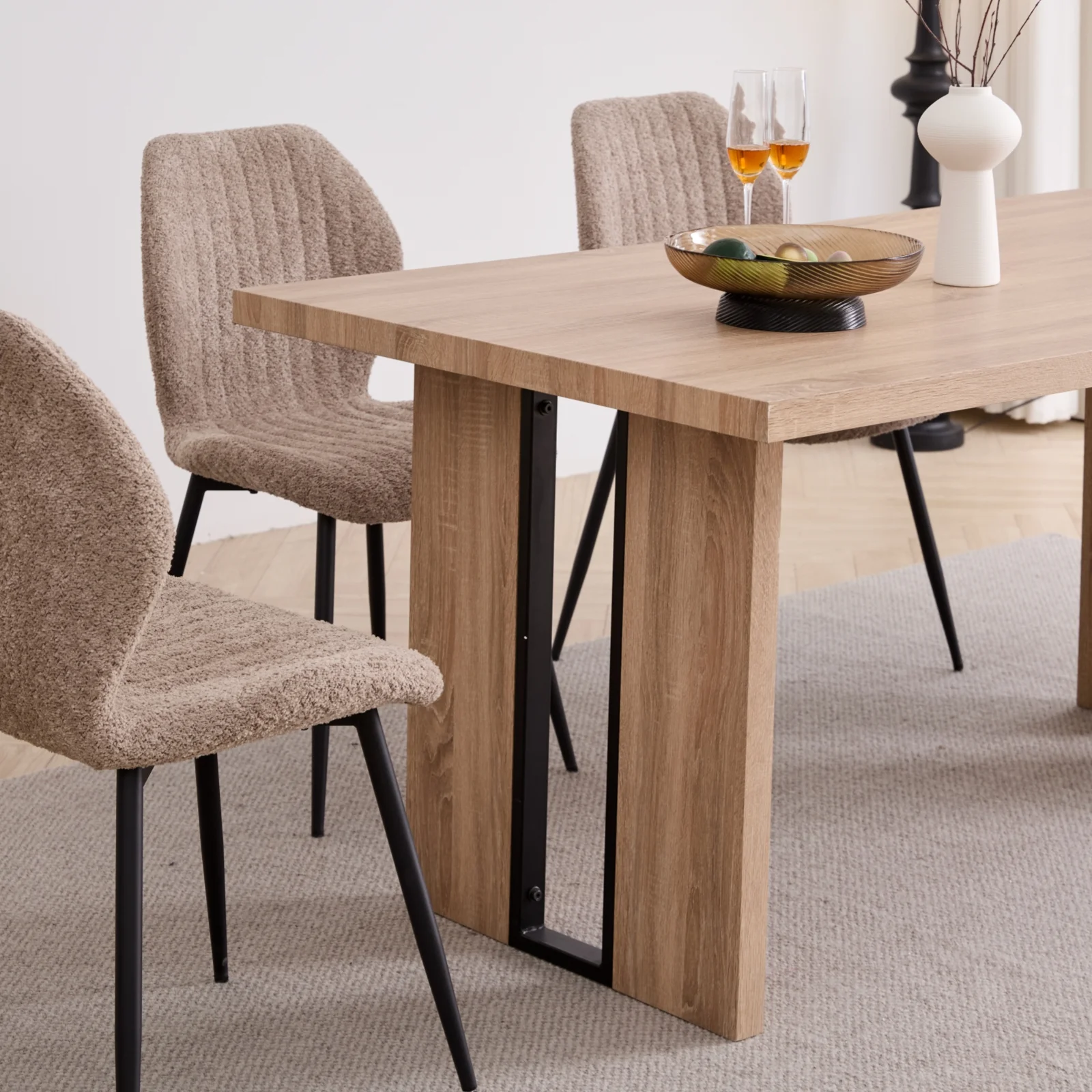 5pcs Rectangle Dining Table Chairs Set for 4, 63