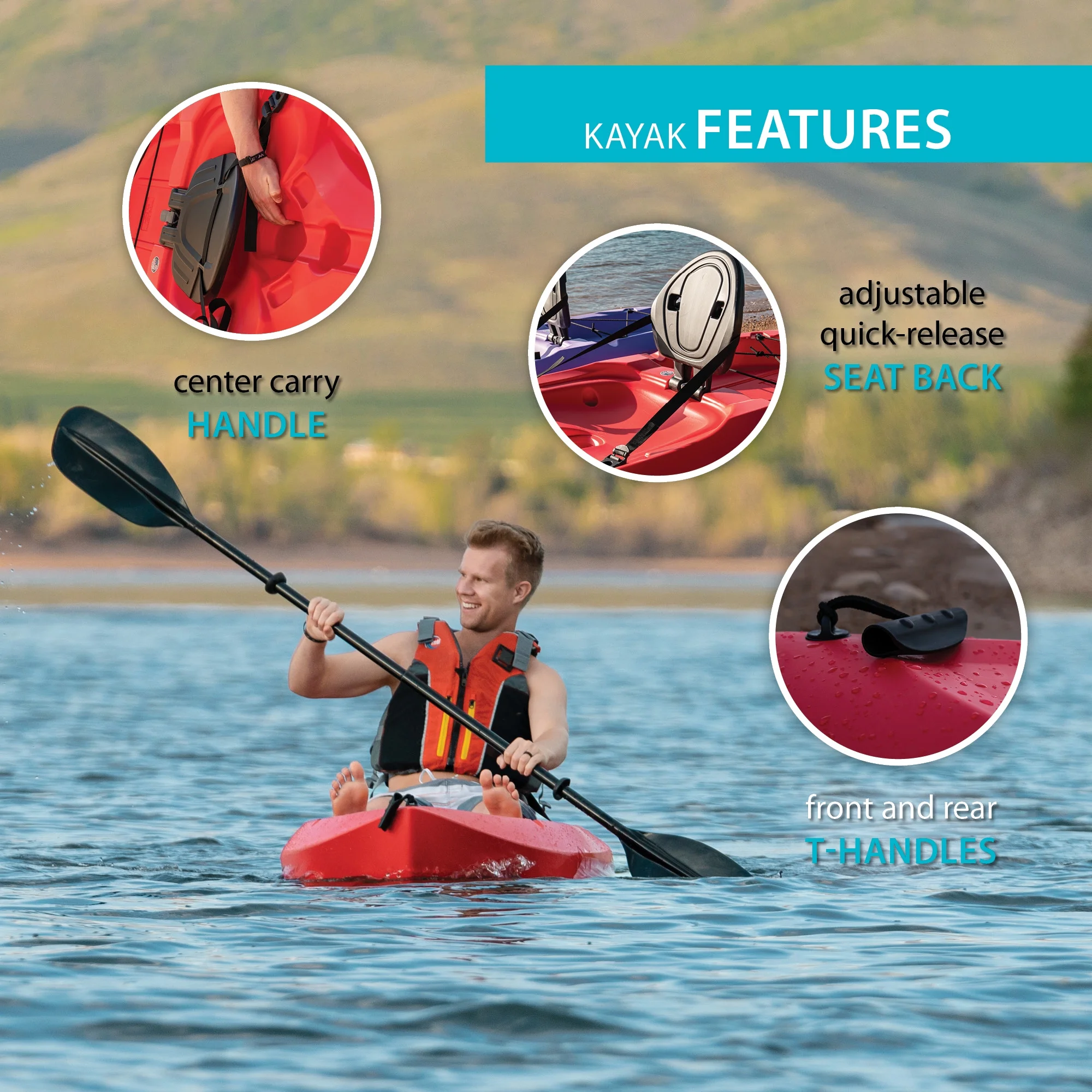 Lifetime Daylite 8 ft Sit-on-Top Kayak, Red (90775)