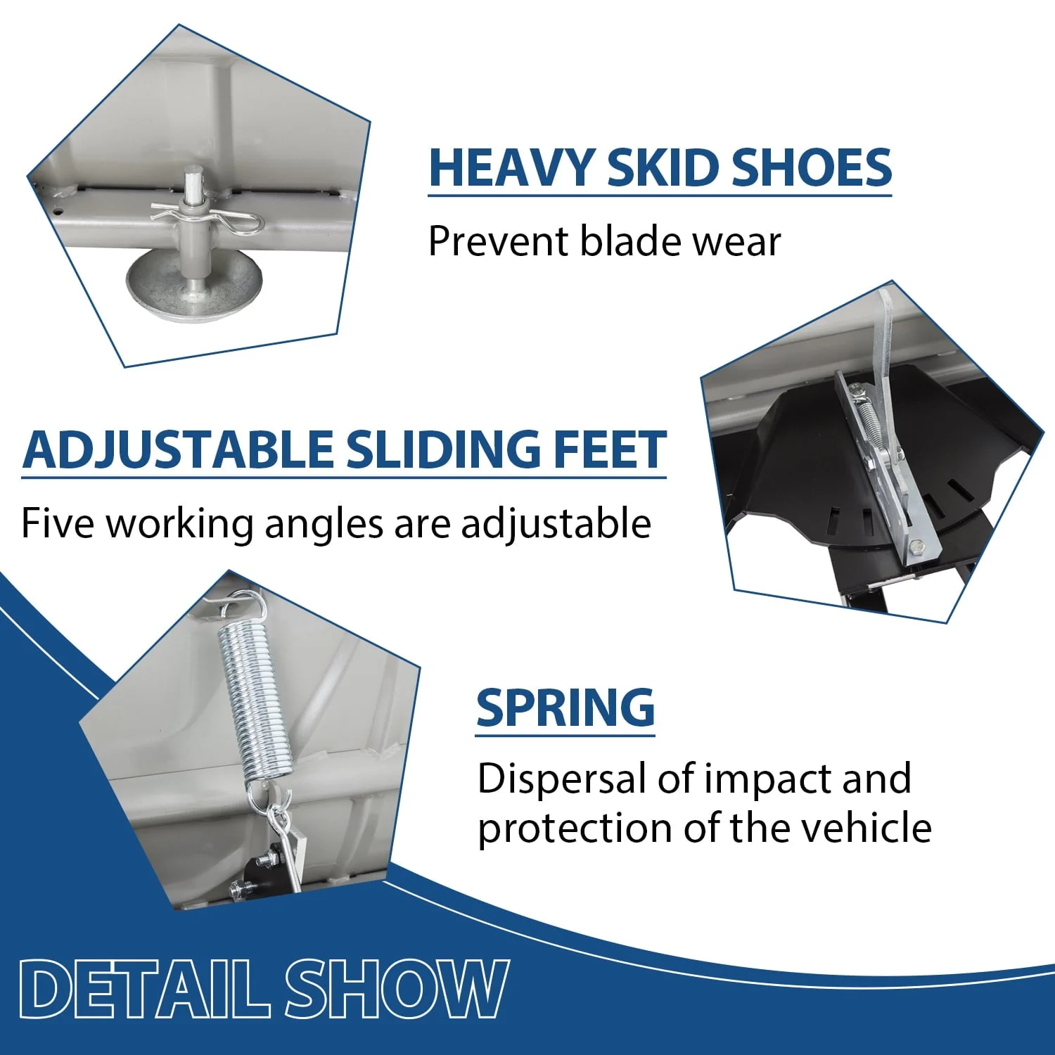 Kojem Snow Plow Blade Universal Kit Steel White Adjustable 48