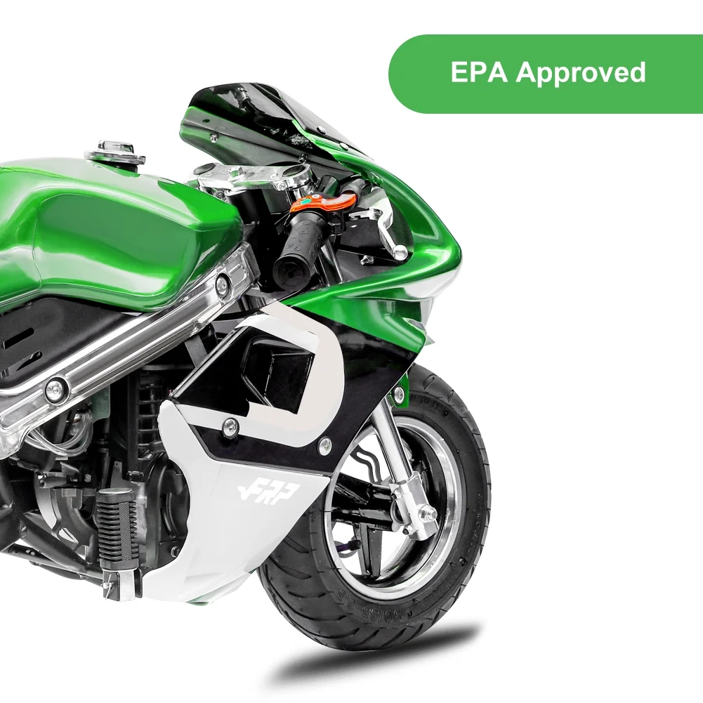 FRP 2 Stroke Pocket Bike 02, Mini Bike for Kids Max Weight 165 LB, Streamline Style Mini Pocket Bike W/ Strong Dual Brakes, Racing Pocket Rocket Max Speed 20 Mph, Blue