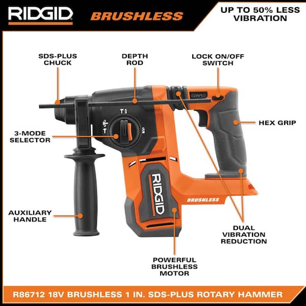 18V Brushless Cordless 1 in. SDS-Plus Rotary Hammer (Tool Only)