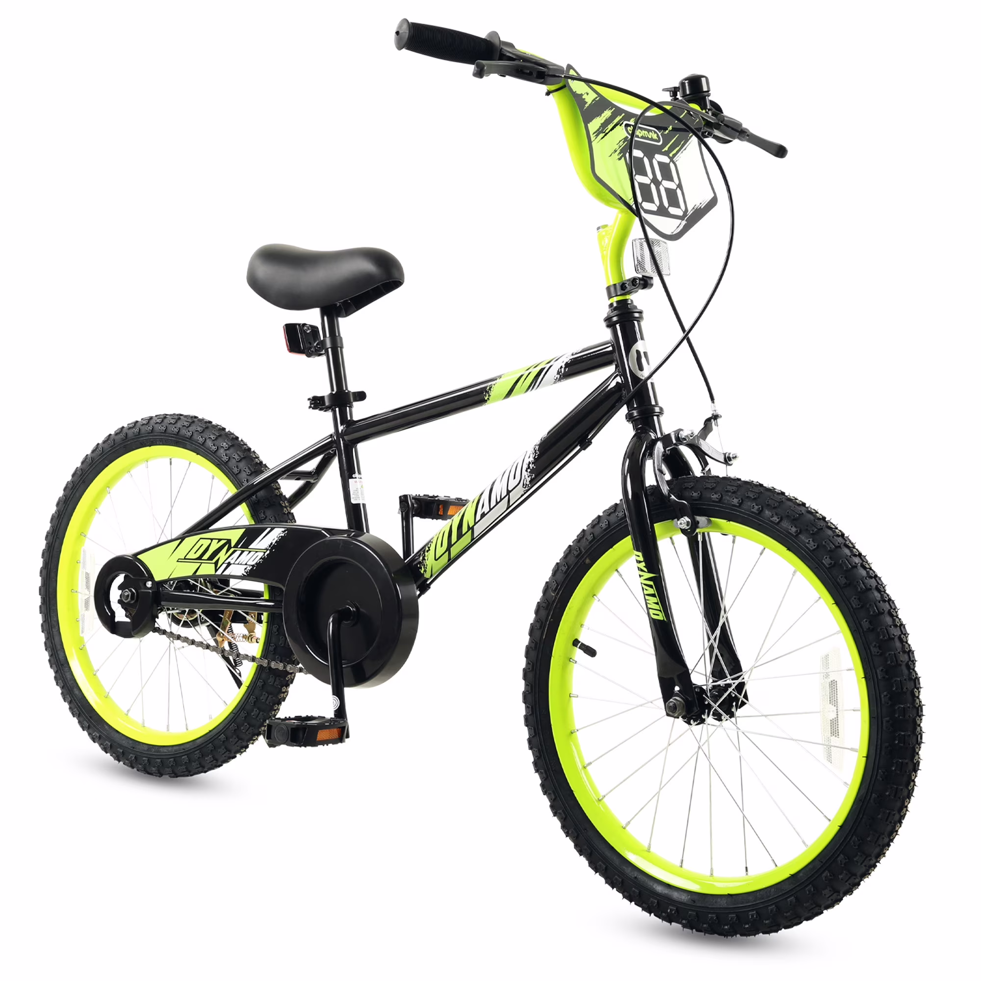 RoyalBaby 16 inch Kids bike Dynamo BMX Style Training Wheels Included Number Plate, Ages 4-7 Year Old Multiple Colors, Green