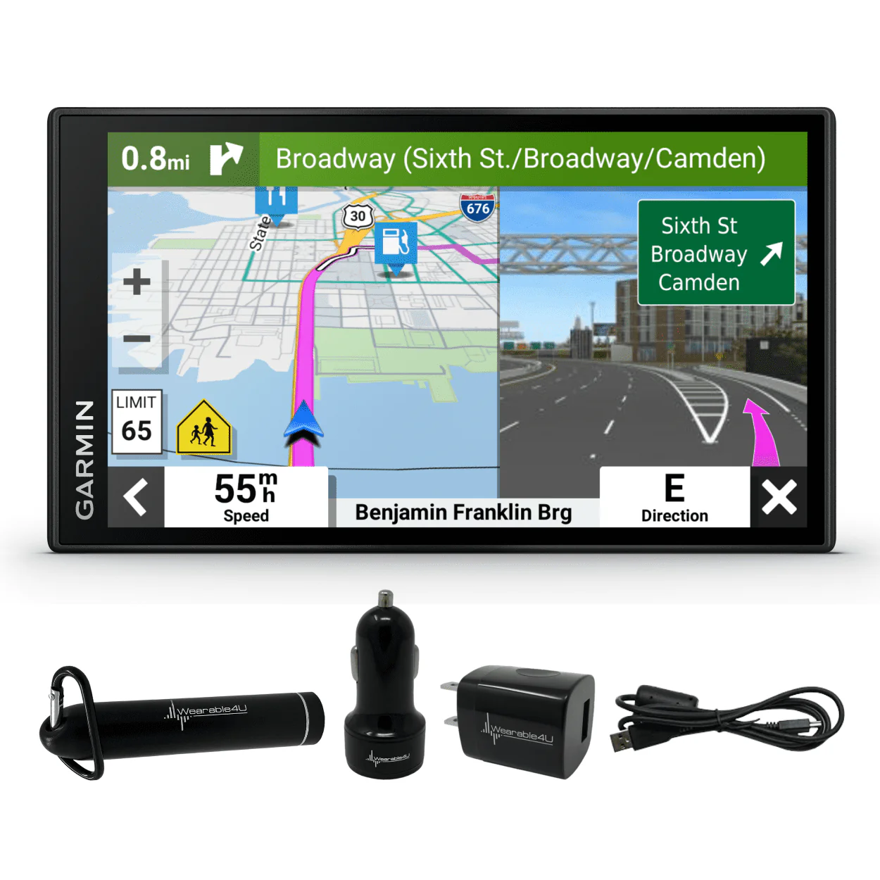 Garmin DriveSmart 66, 6-inch Car GPS Navigator with Power Pack