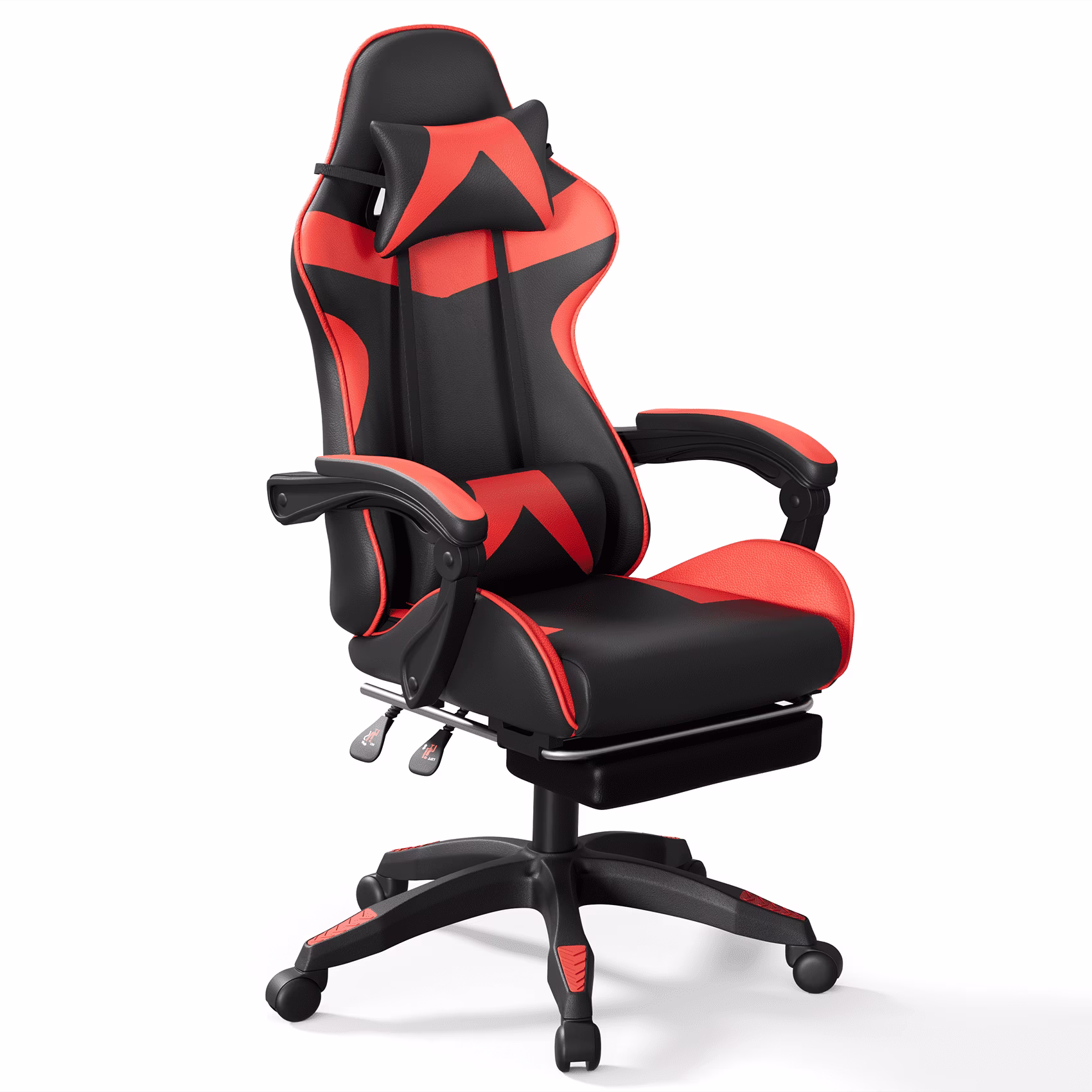 Mr IRONSTONE Office Gaming Chair with Footrest & Lumbar Support, Ergonomic Adjustable Computer Chair with Swivel Seat & Headrest, Blue