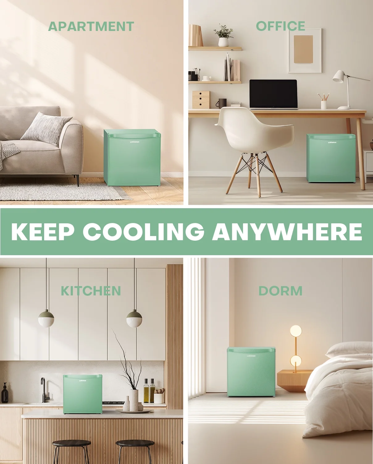 Upstreman 1.7 Cu ft Mini Fridge with Freezer Single Door Compact Refrigerator, Low Noise, Energy Saving, Adjustable Temperature, Reversible Door, for Home Office Dorm, Black FR17