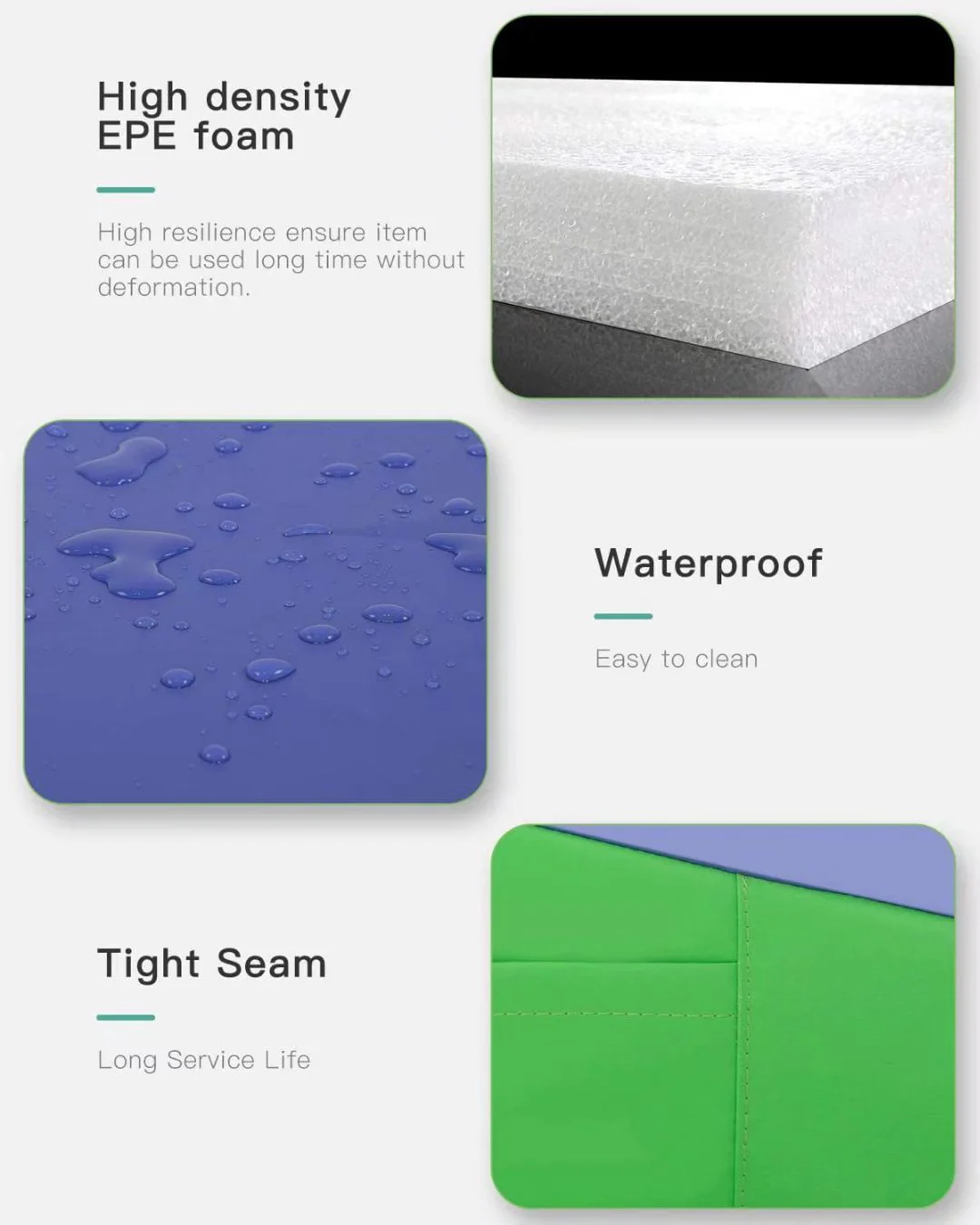 Dkeli Incline Gymnastics Mat Tumbling Mat Home Gym Mat 48''x24'' Non-slip PVC Surface, Blue