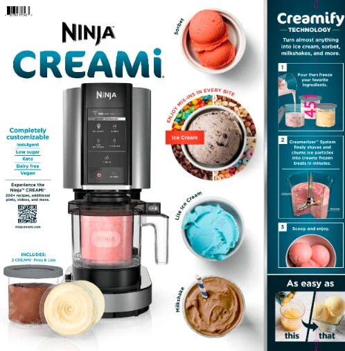 Ninja CREAMi, Ice Cream Maker, 5 One-Touch Programs