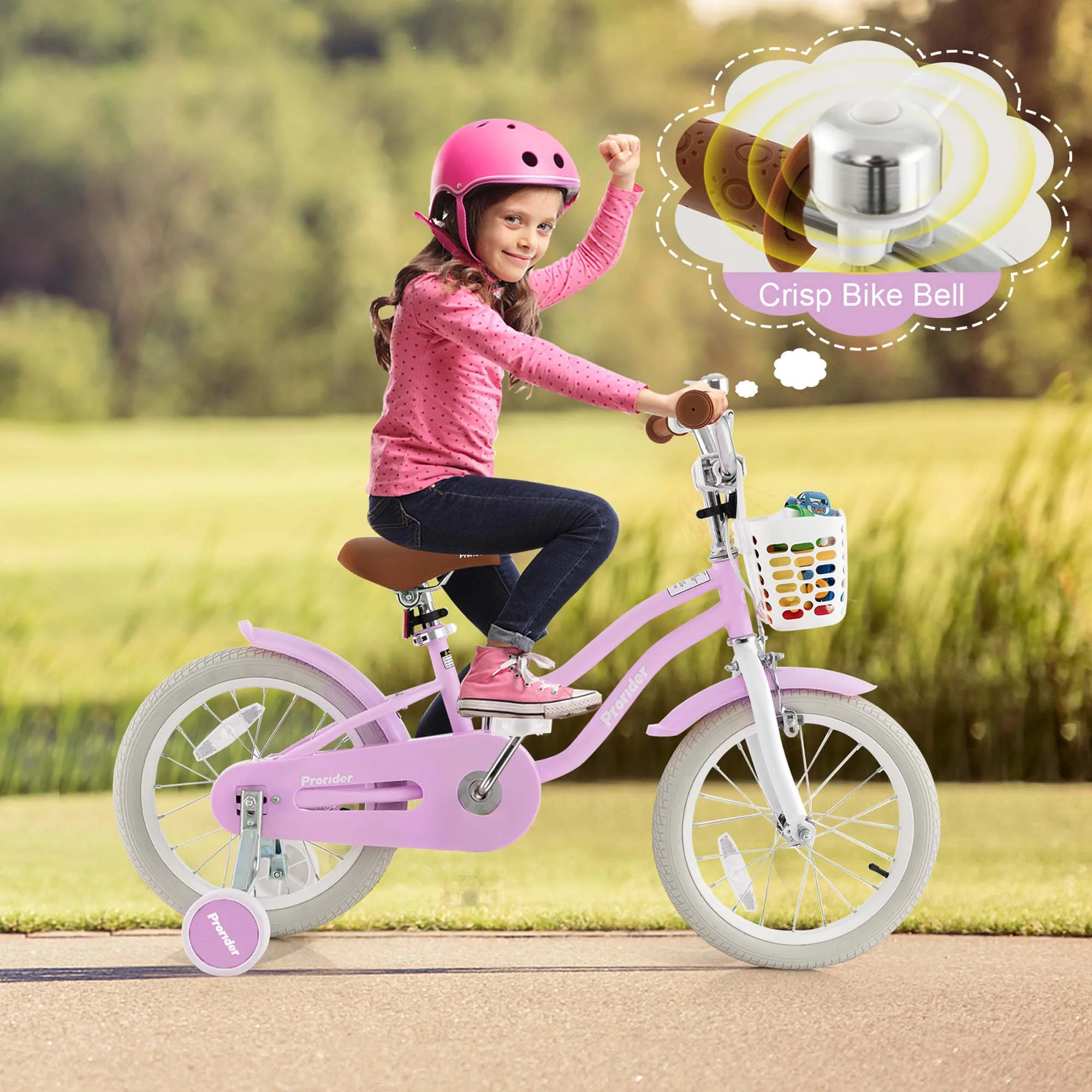 Costway 18'' Kids Bike Toddler Bicycle with Training Wheel Kickstand for 4-8 Years Old Pink
