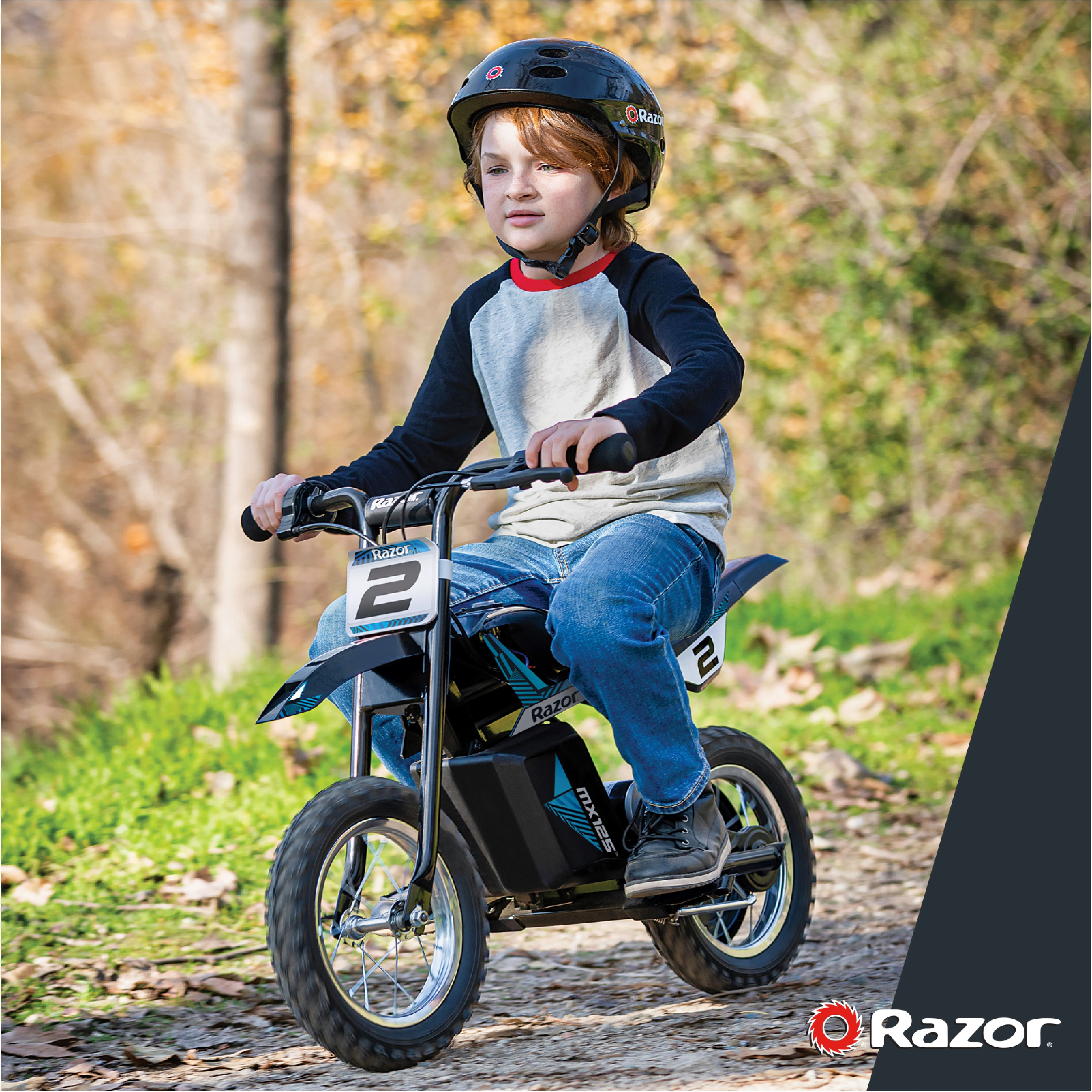 Razor Dirt Rocket MX125 Electric-Powered Dirt Bike - Black with Decal Included, for Child 5+