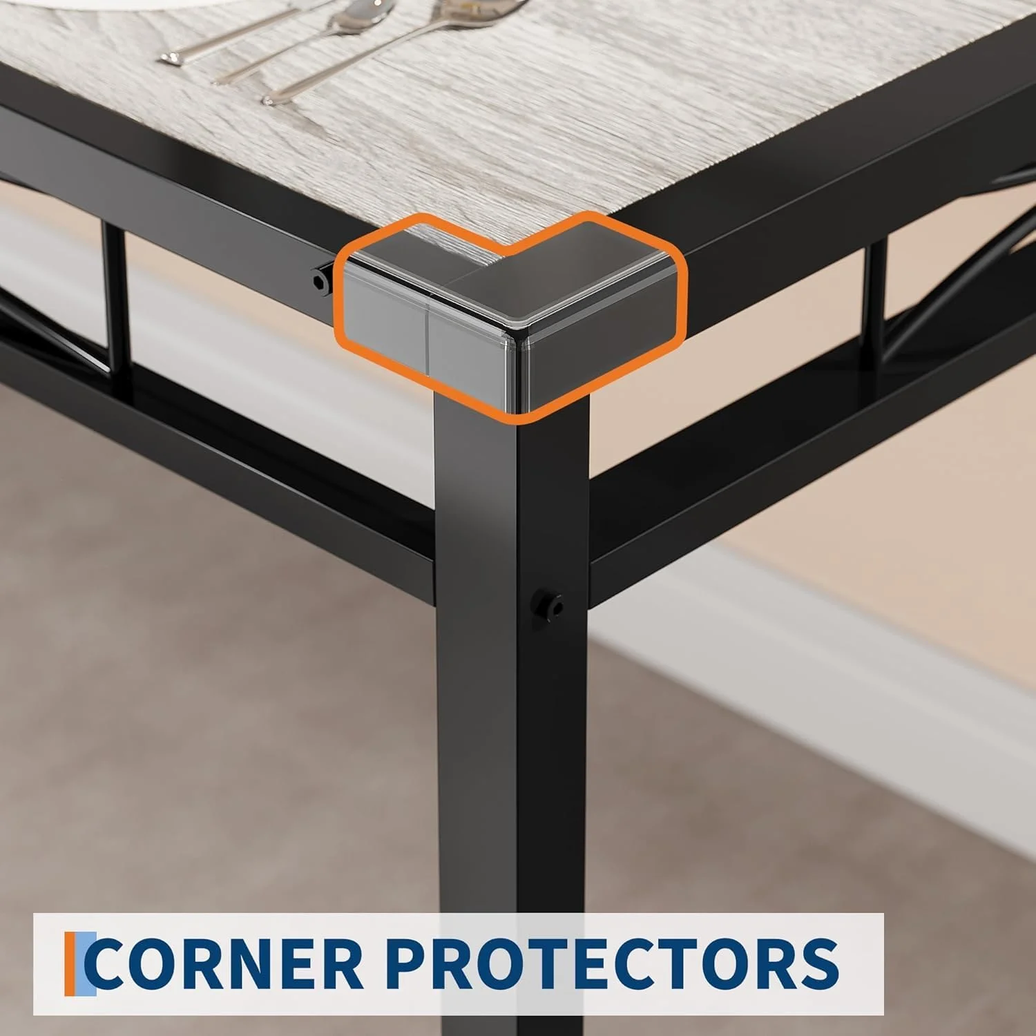 Dining Table Set for 2, Kitchen Table with 2 Upholstered Chairs, Wood 3-Piece Dining Room Table Set with Collision Angle for Small Space, Kitchen, Apartment, Room