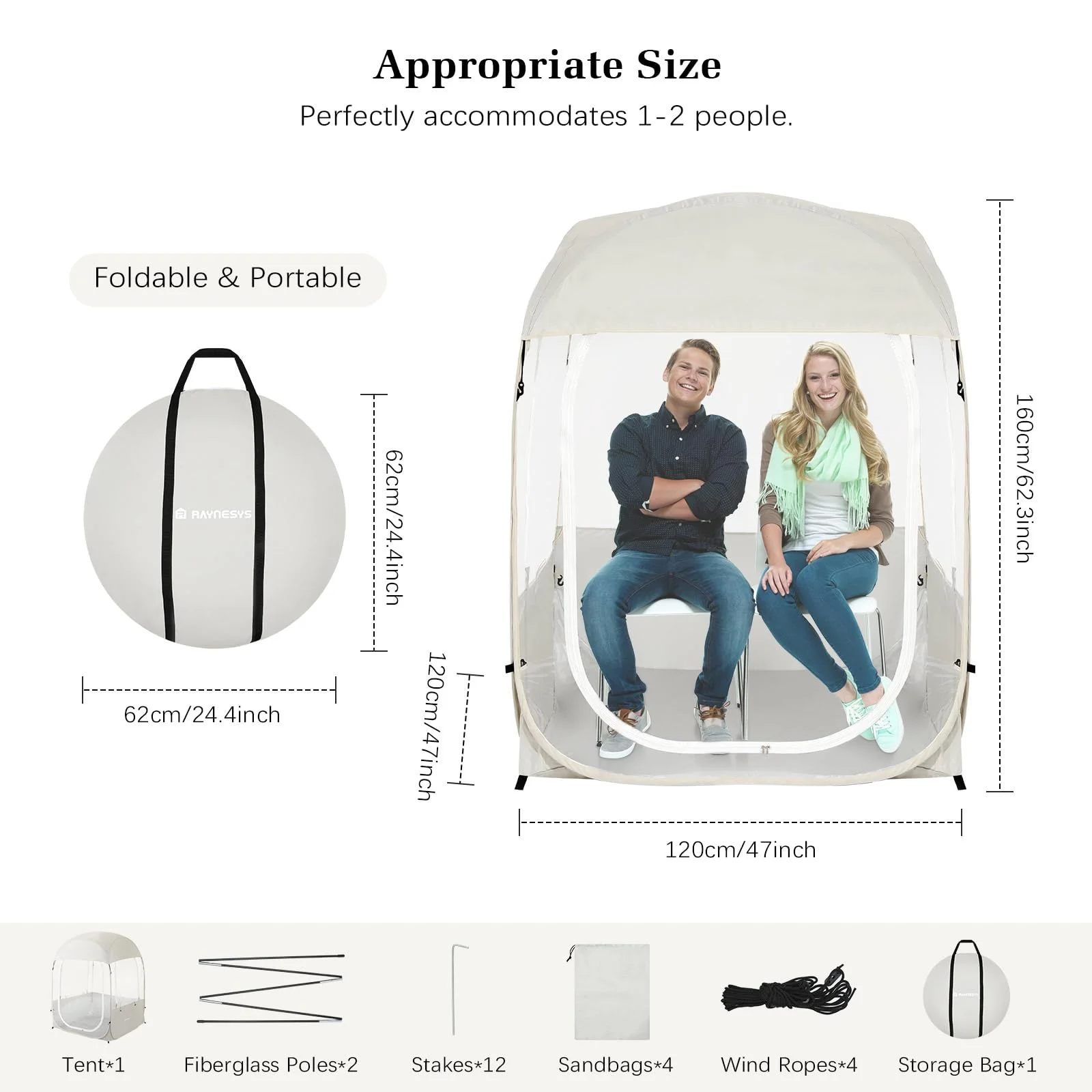 Sports Tent, Instant Weather Proof Clear View Bubble Tent with Carry Bag, Portable & Foldable Pop Up Tents Shelter for Watching Sports Events Camping Fishing