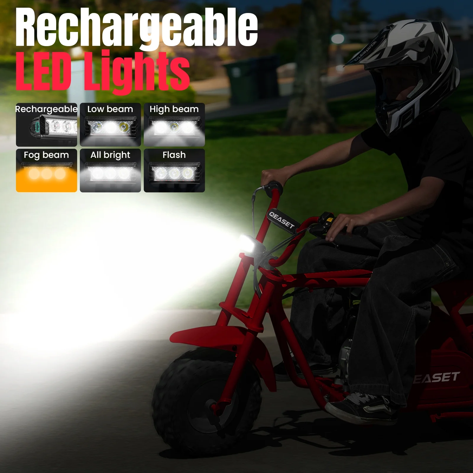 QEASET MB001 Gas Powered Mini Dirt Bike 99CC for Teens and Adults, 25MPH Off Road Motorcycle, Weight Support Up to 200 LBS - Black