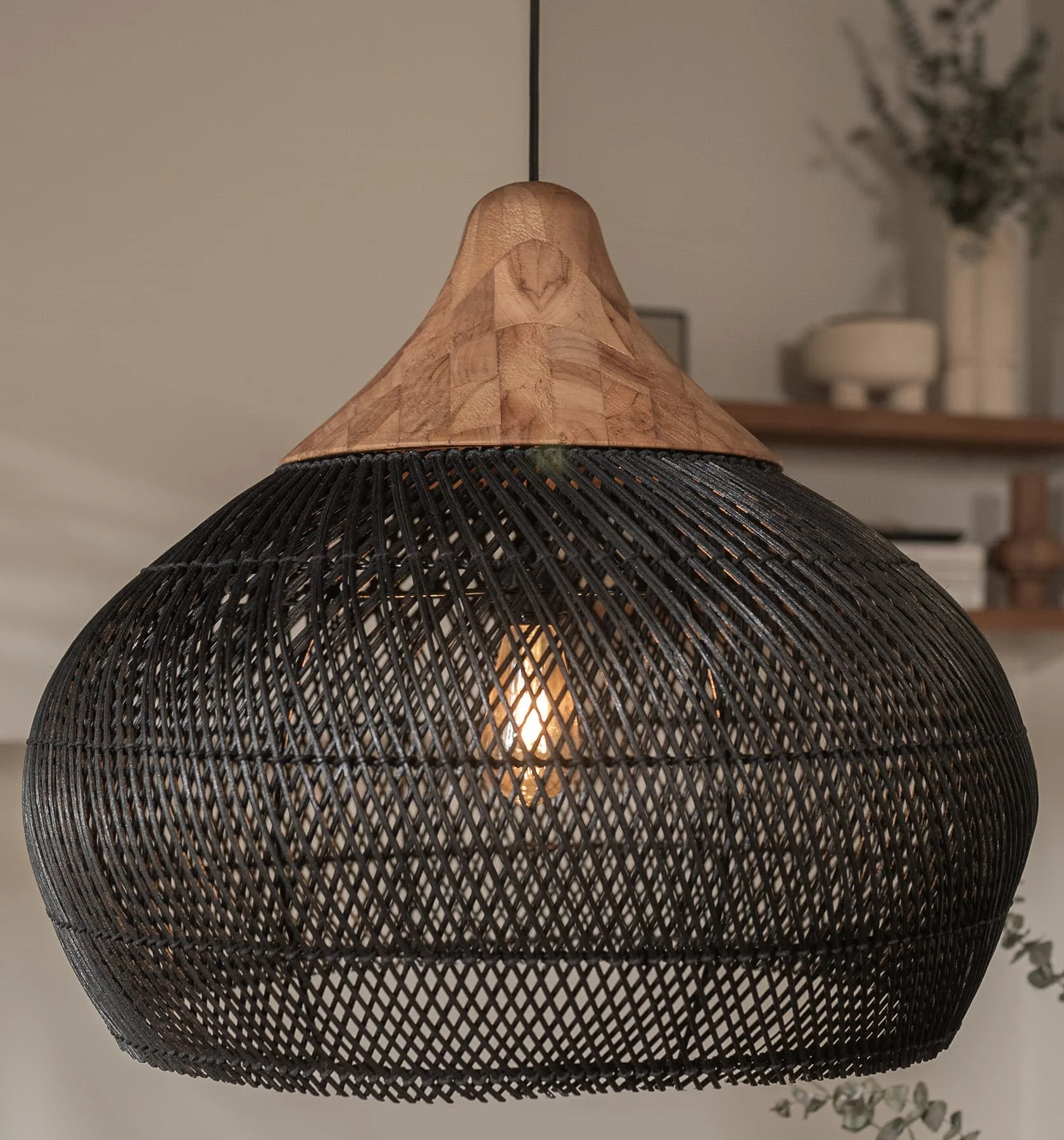 Arturesthome Japanese Style Wabi-sabi Style Rattan Pendant lampshade