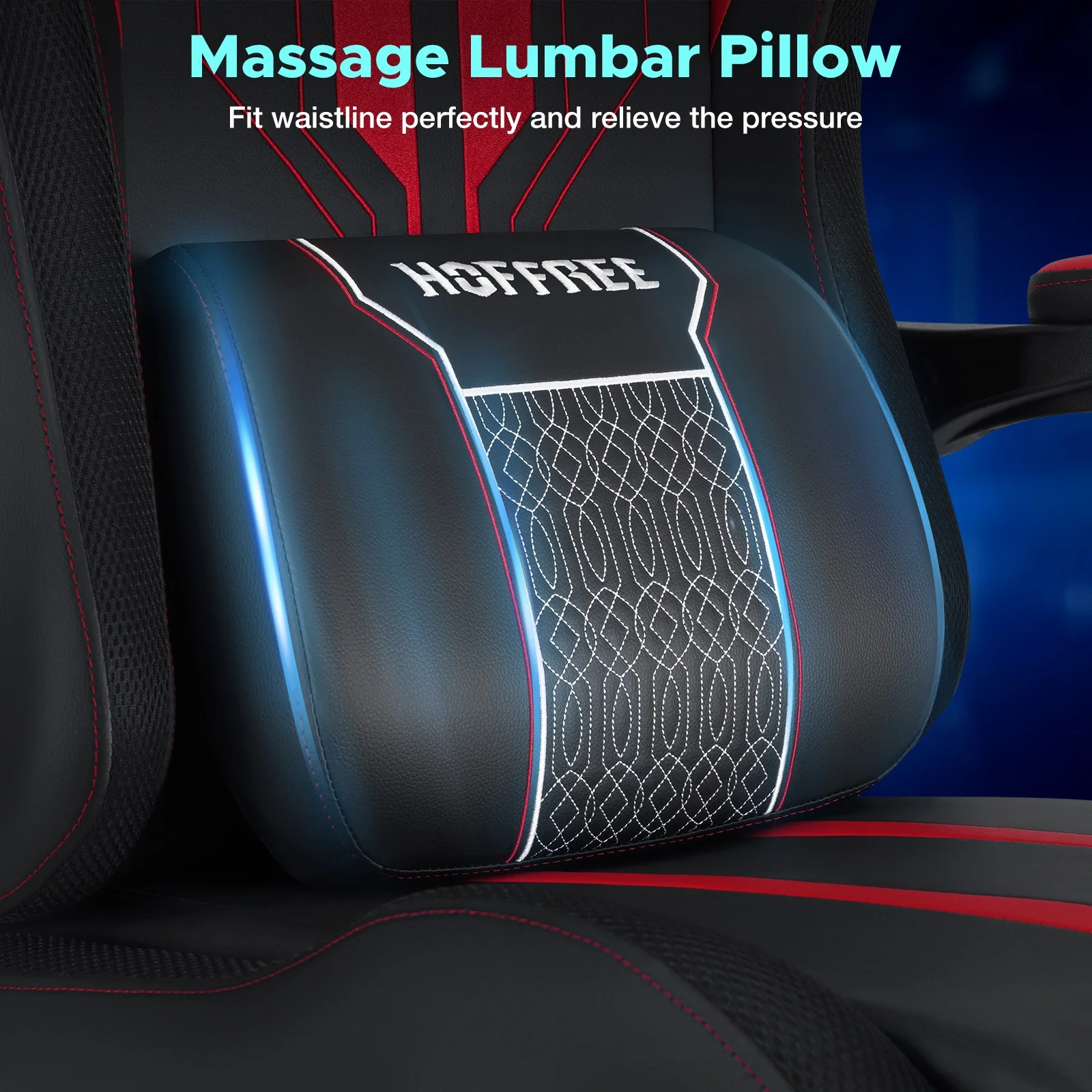 Hoffree Gaming Chair with Bluetooth Speakers Big and Tall Gamer Chair with Footrest and Massage Game Chair with Lumbar Support and 360-Swivel Seat and Headrest for Adults, 400lbs