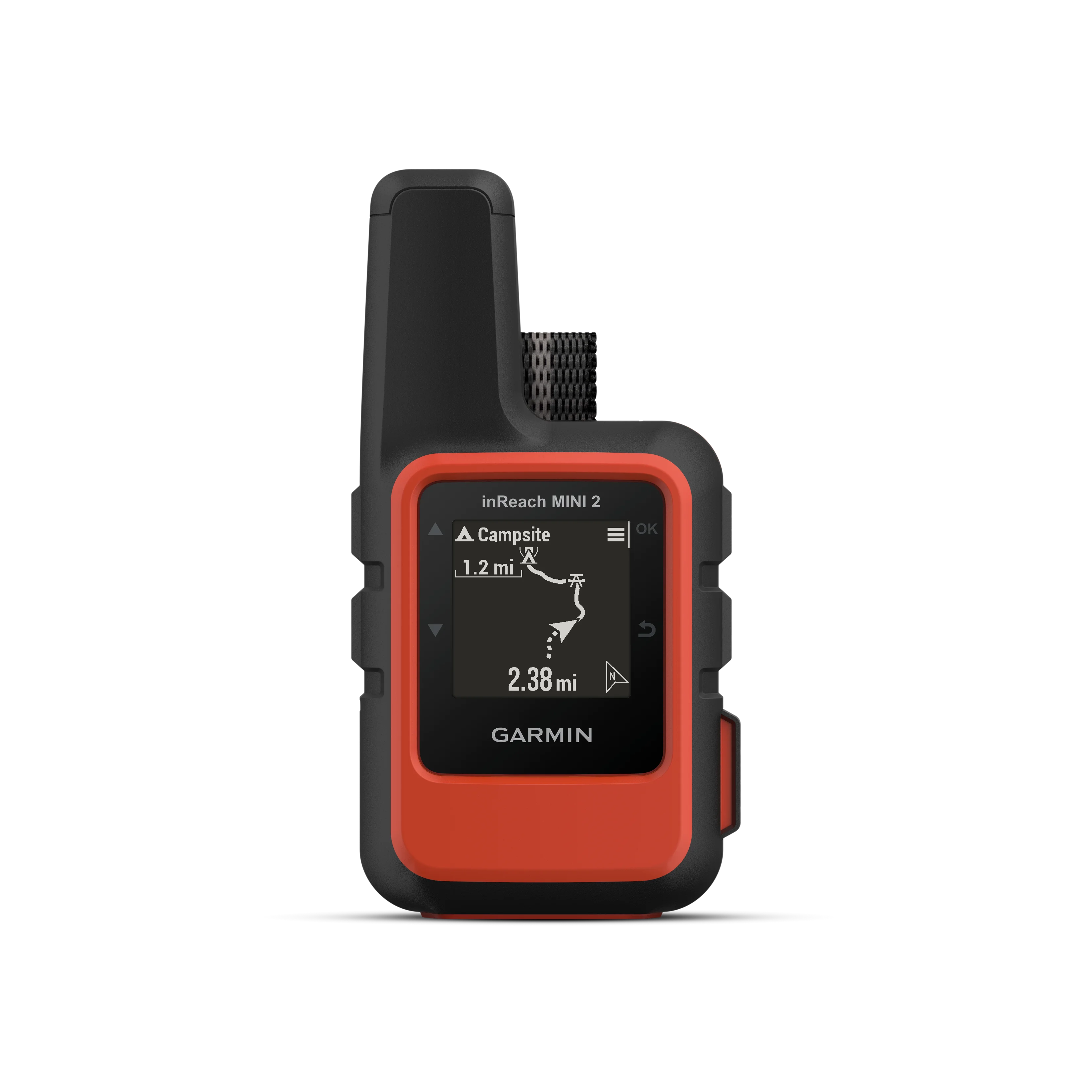 Garmin inReach Mini 2 Compact Satellite Communicator, Lightweight Rugged Design, Portable GPS Handheld For Hiking, Two-way Text Messaging Device Bundle With Accessories (Flame Red)