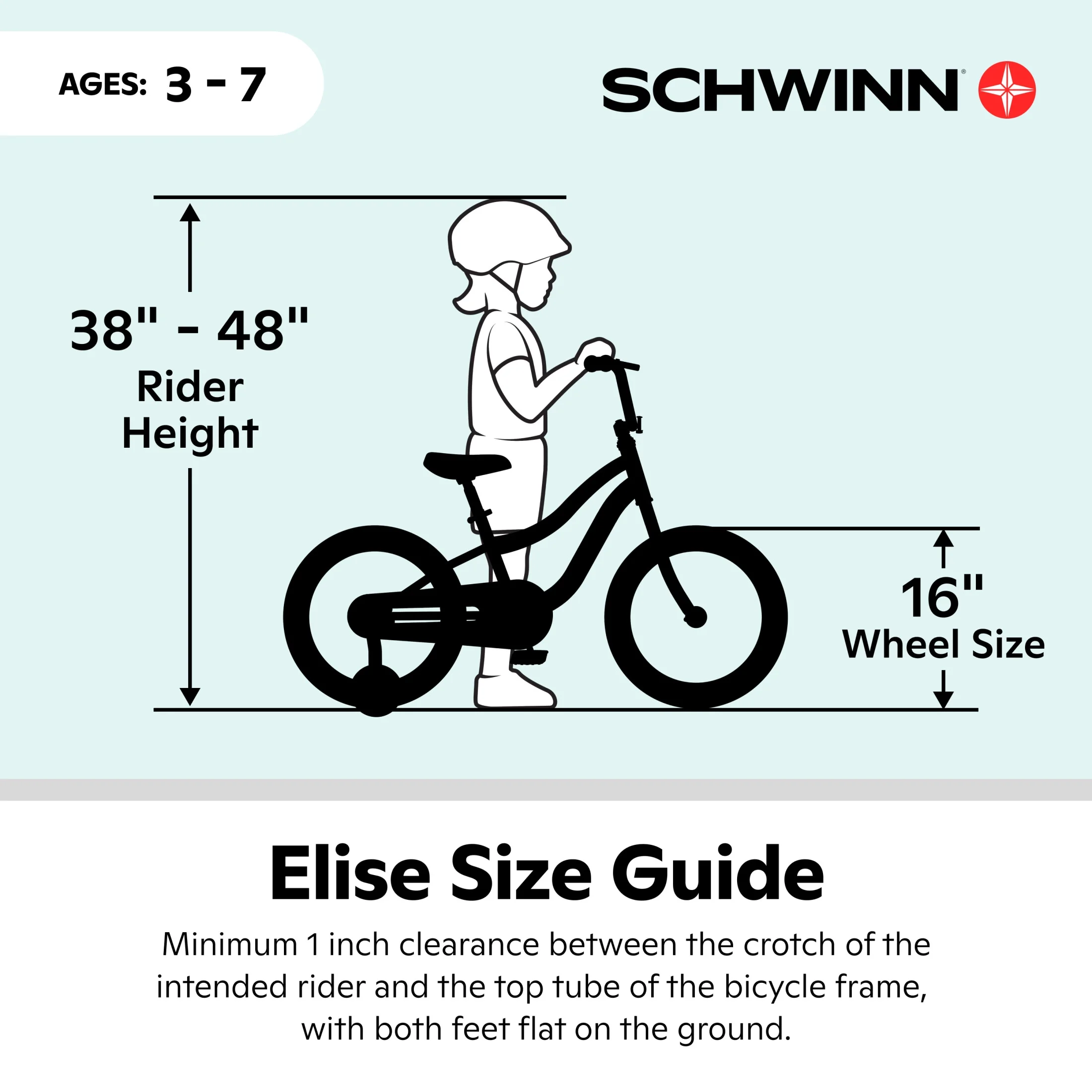 Schwinn Elise Kids Bike with Training Wheels, 16 Inch Wheels, Ages 3-7, White