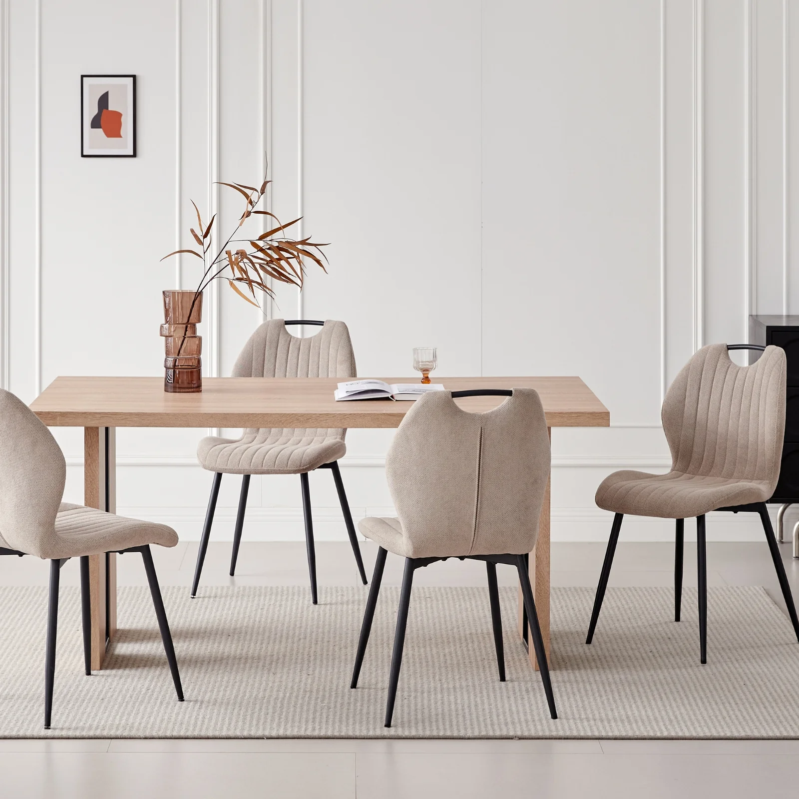 5pcs Rectangle Dining Table Chairs Set for 4, 63